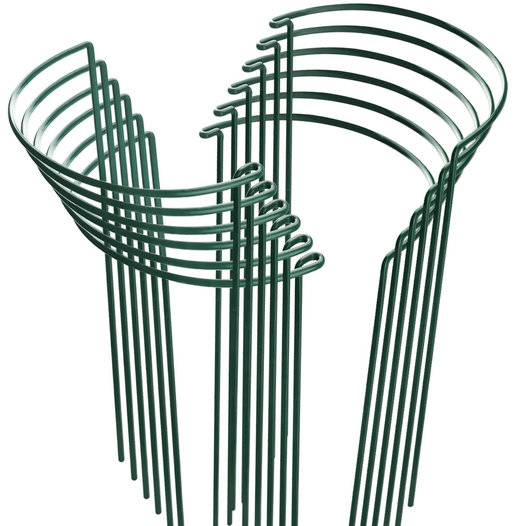 HiGift 12 Pack Plant Stakes for Indoor Plants, Metal Garden Peony Support Cages, Outdoor Plant Supports Ring Prop, Large Plant Stake for Hydrangea,Rose,Flower,Vine,Potted Plants (10" W x 15.8" H)