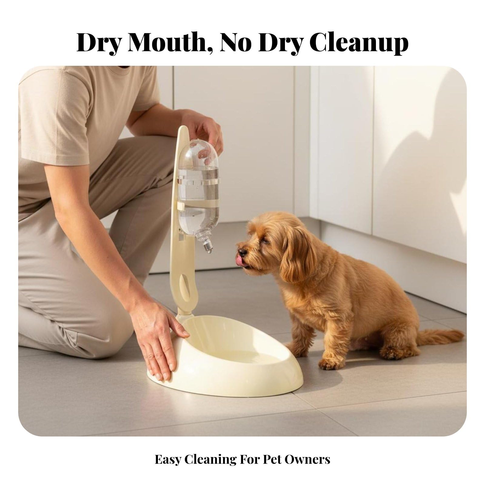 Distributore di acqua per animali domestici, ciotola per cibo con altezza regolabile, resistente alle fuoriuscite, ugello in acciaio inox, stabile, non elettrico, adatto per installazione