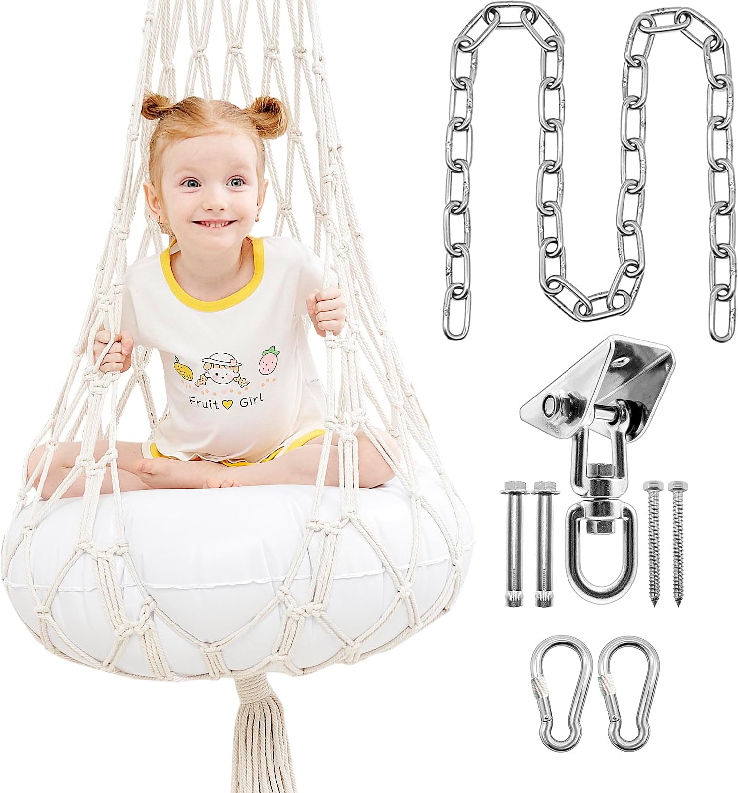 Amazon.com: Pod Swing Chair Kid Indoor Sensory Swing, Macrame Hanging ...