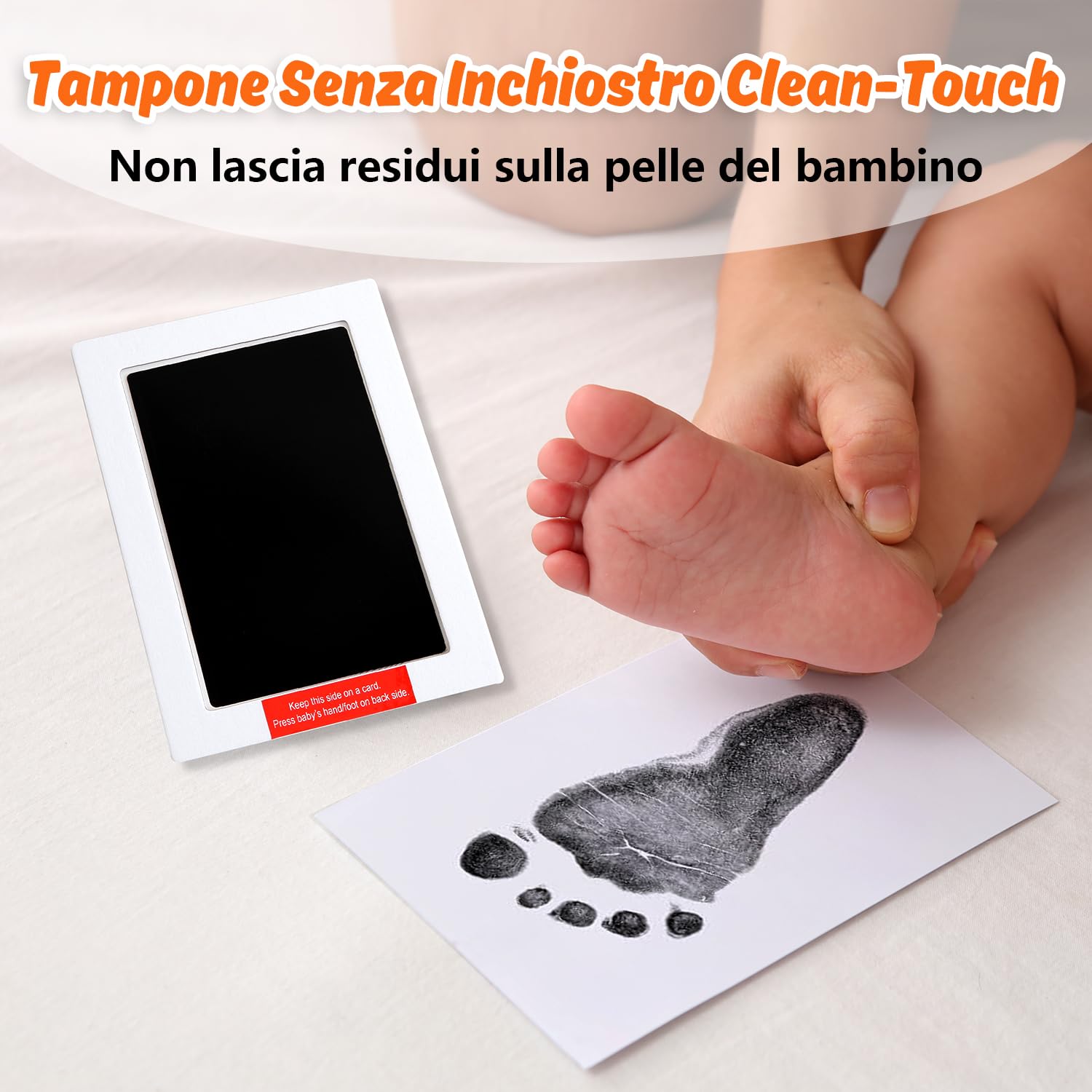 Cornice con Impronta Bimbo, Set Impronte Bimbi con un Touchpad 100% Safe For Baby Senza Inchiostro- un Ricordo per il Bambino-Oak