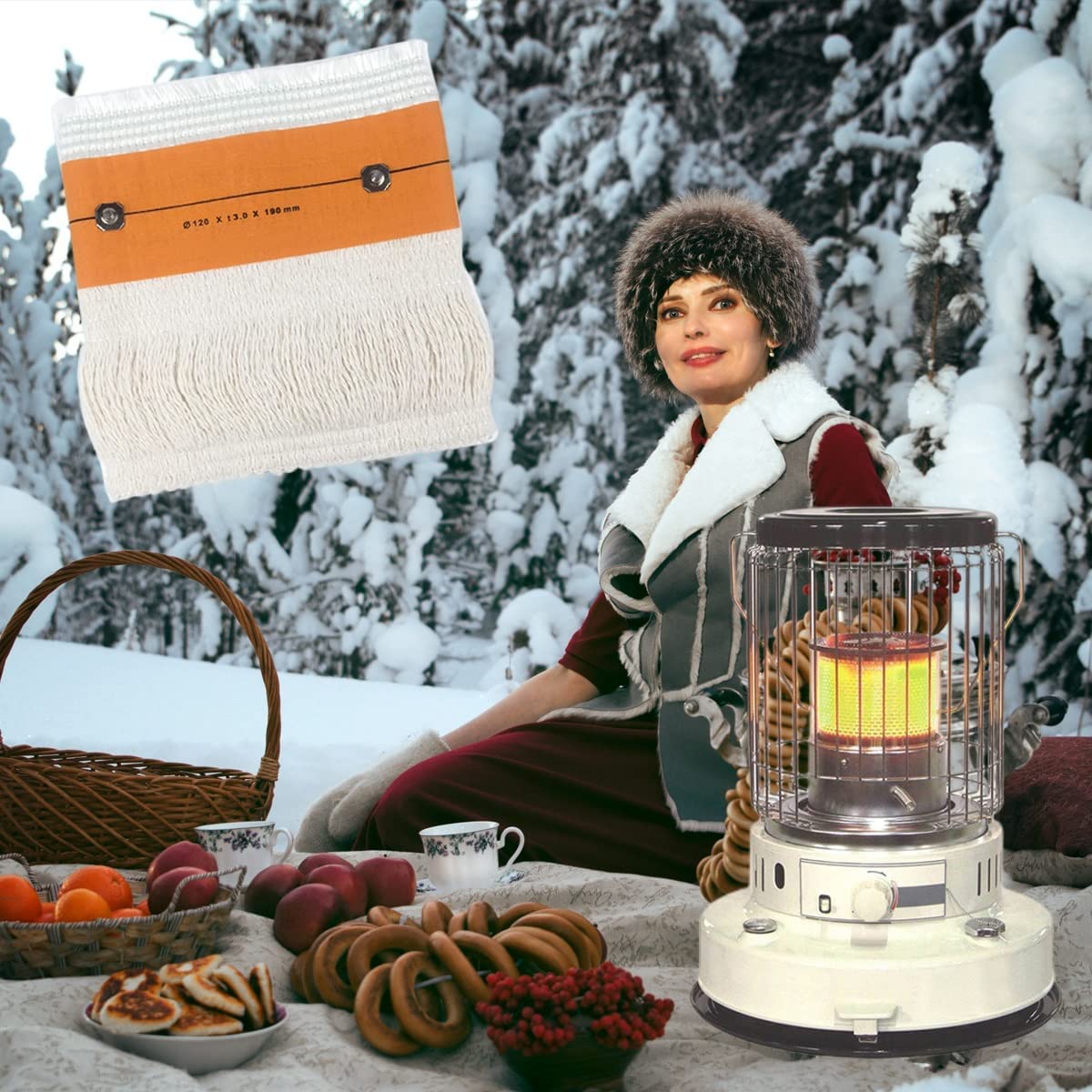 Coton Fibre Verre Lot De 6 Mèches Pour Poêle à Pétrole - 95x2.5x180mm | Mèches Coton Et Fibre Verre - Chauffage D'Appoint Stoppino Per Lampada A Olio