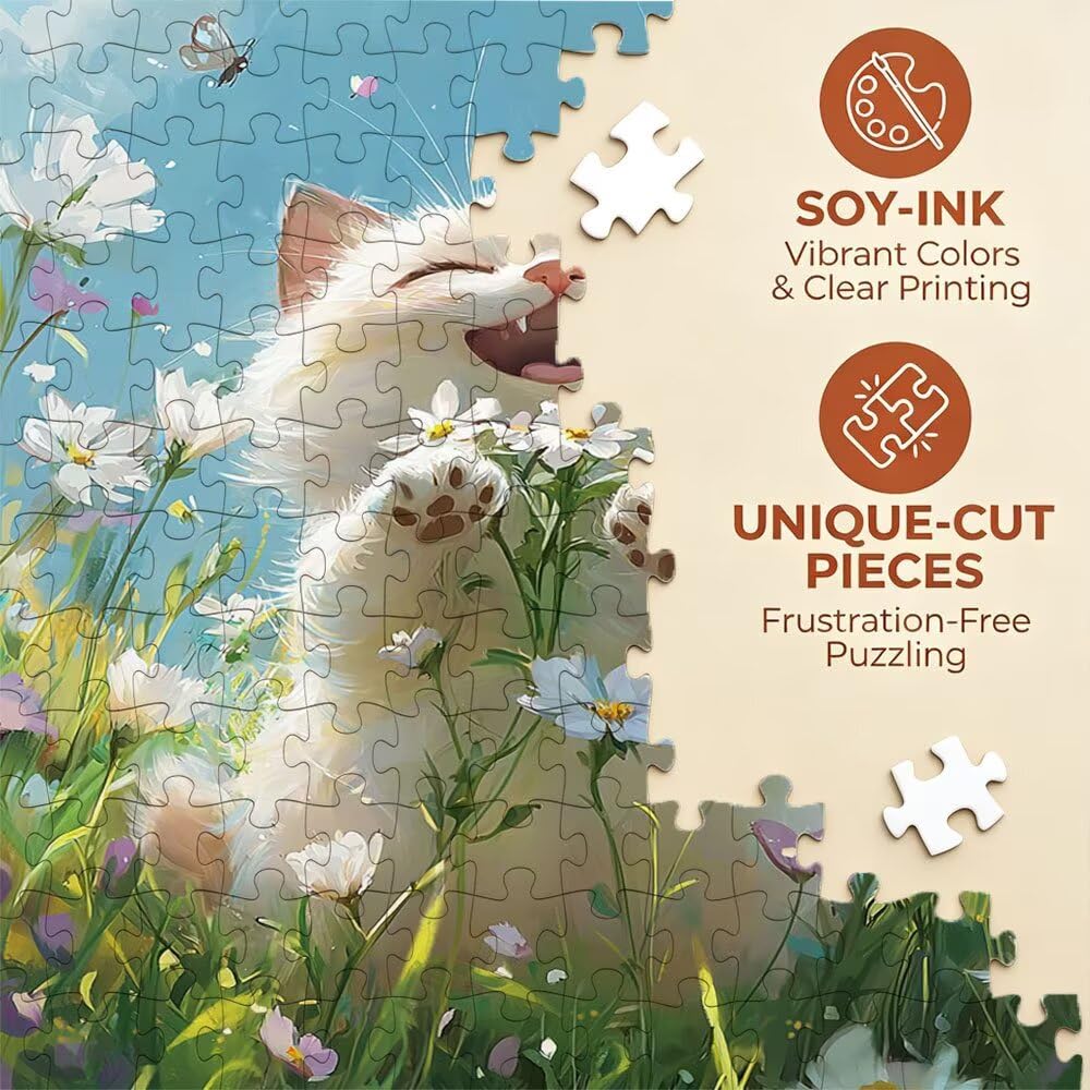 Katze Weiß Puzzle 4000 Teile, Klassische Puzzles, Geschicklichkeitsspiel Puzzle für Erwachsene, Puzzlespiele für Die Ganze Familie, Mit Schöner Verpackung, Dekoration Puzzles DX0YL3-628