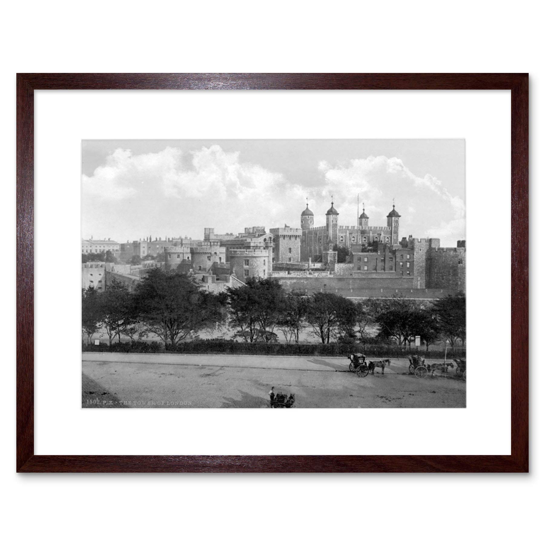 Wee Blue Coo London The Tower England Vintage History Old BW Framed Wall Art Print