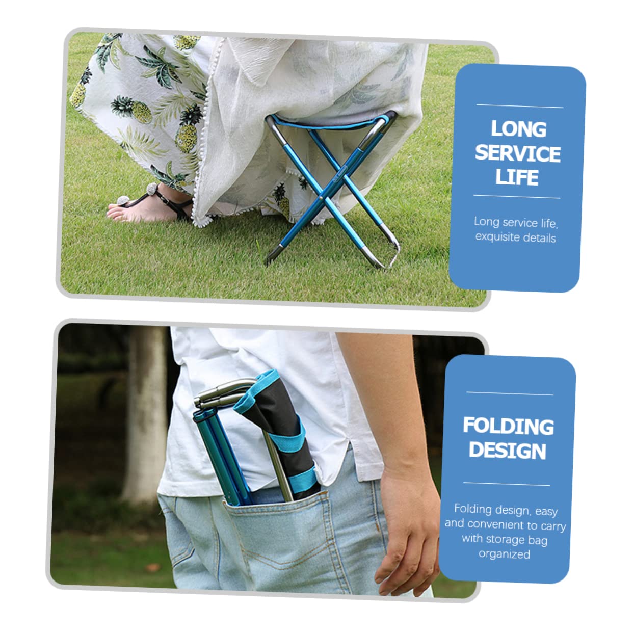 Yardwe Sgabello Portatile Piccolo Sgabello Comodo Giardinaggio Picnic Pesca e Campeggio