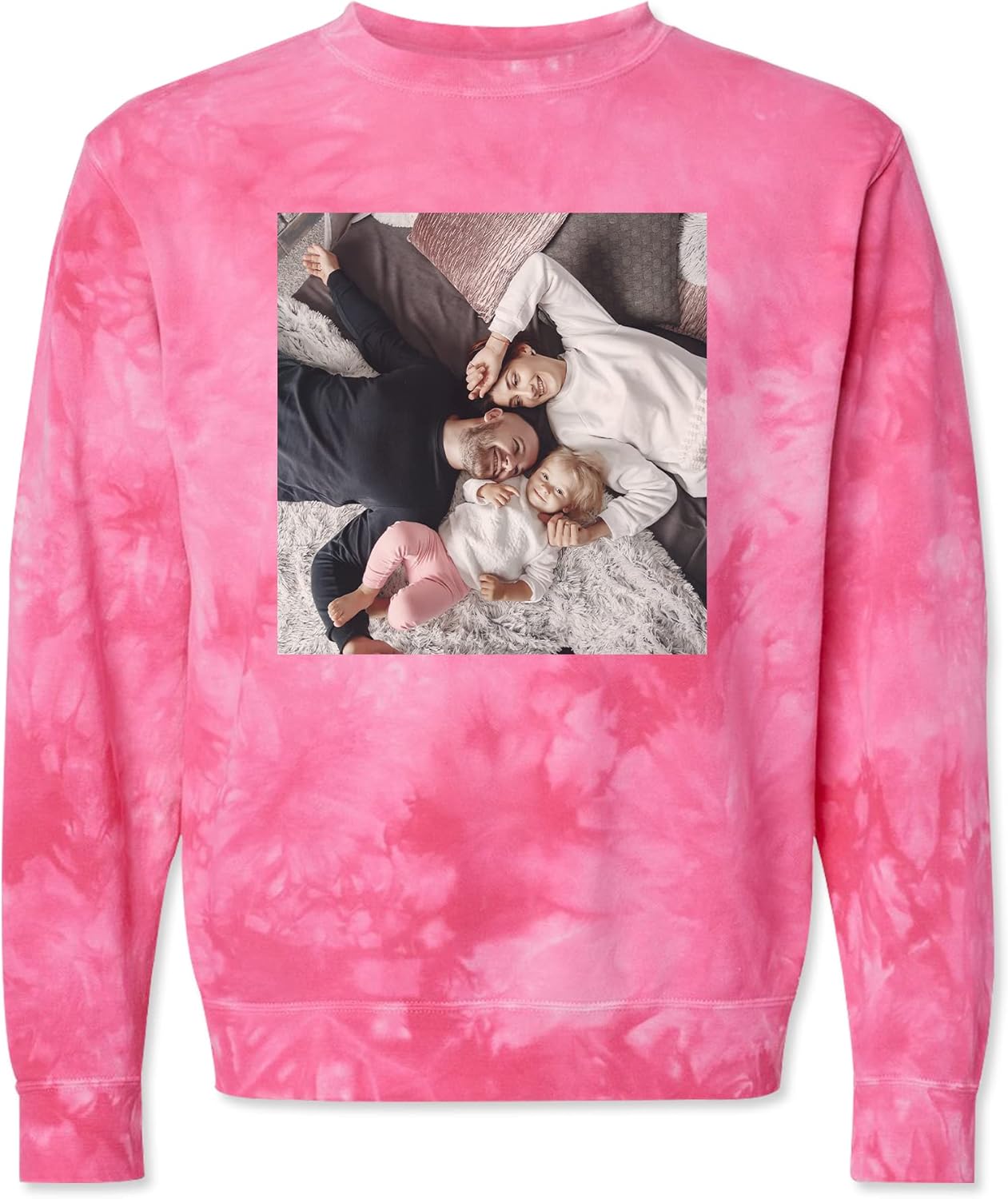 TEEAMORE Custom Tie Dye Sweatshirt Design Your Own Sweatshirt Add Your Image Photo Unisex Adult Tie Dye Sweatshirts - Image 4