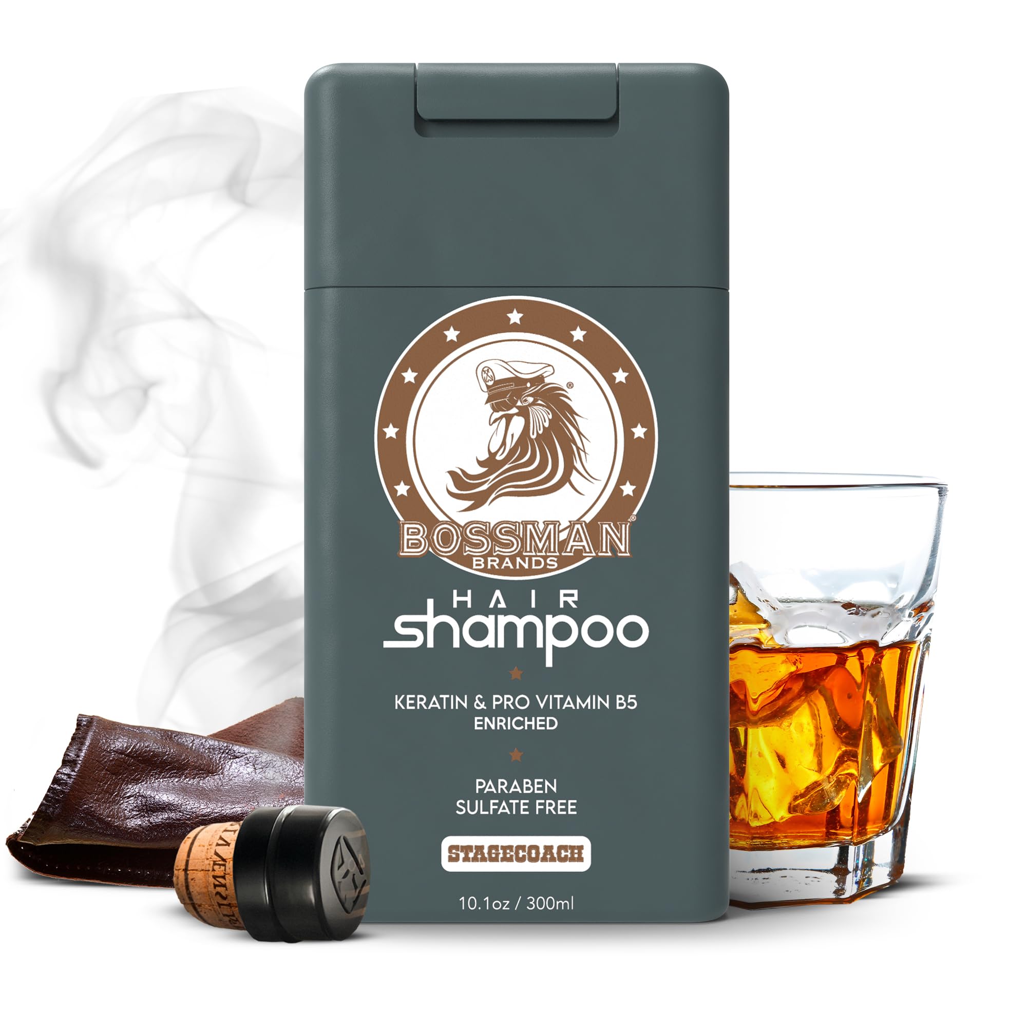 - Hair Shampoo for Men – Natural Moisturizing Men's Shampoo with Keratin & Vitamin Pro5 Enriched - Paraben & Sulfate Free (Stagecoach Scent)