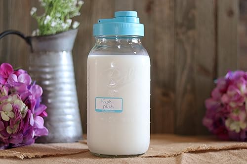 Miniatura 70 de Mason Jar Lids Wide Mouth Plastic 4 pack-USA Made-Flip Cap Screw Top Pour Spout Drink Hole - Leak-proof for Kerr and Ball Canning Jars - Airtight