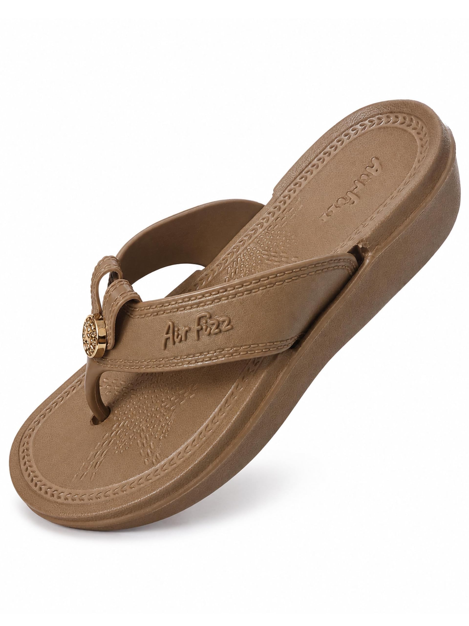 Women’s Lightweight Slip Resistant Breathable Casual T Strap Eva Flat Slip On Sandal Flip Flop for Walking-image-5