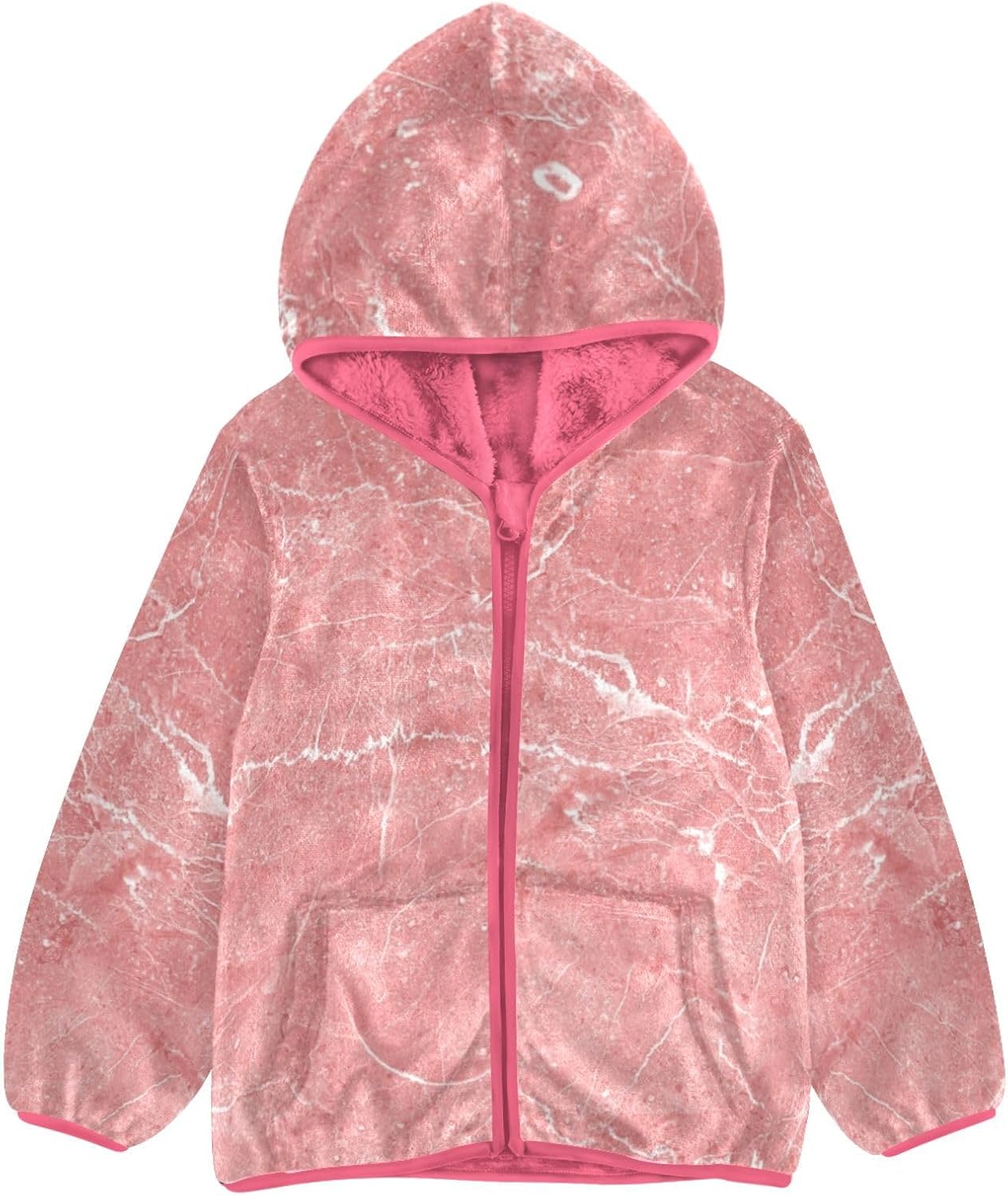 GuoChe Pink Marble Vintage Stone Sherpa Coat