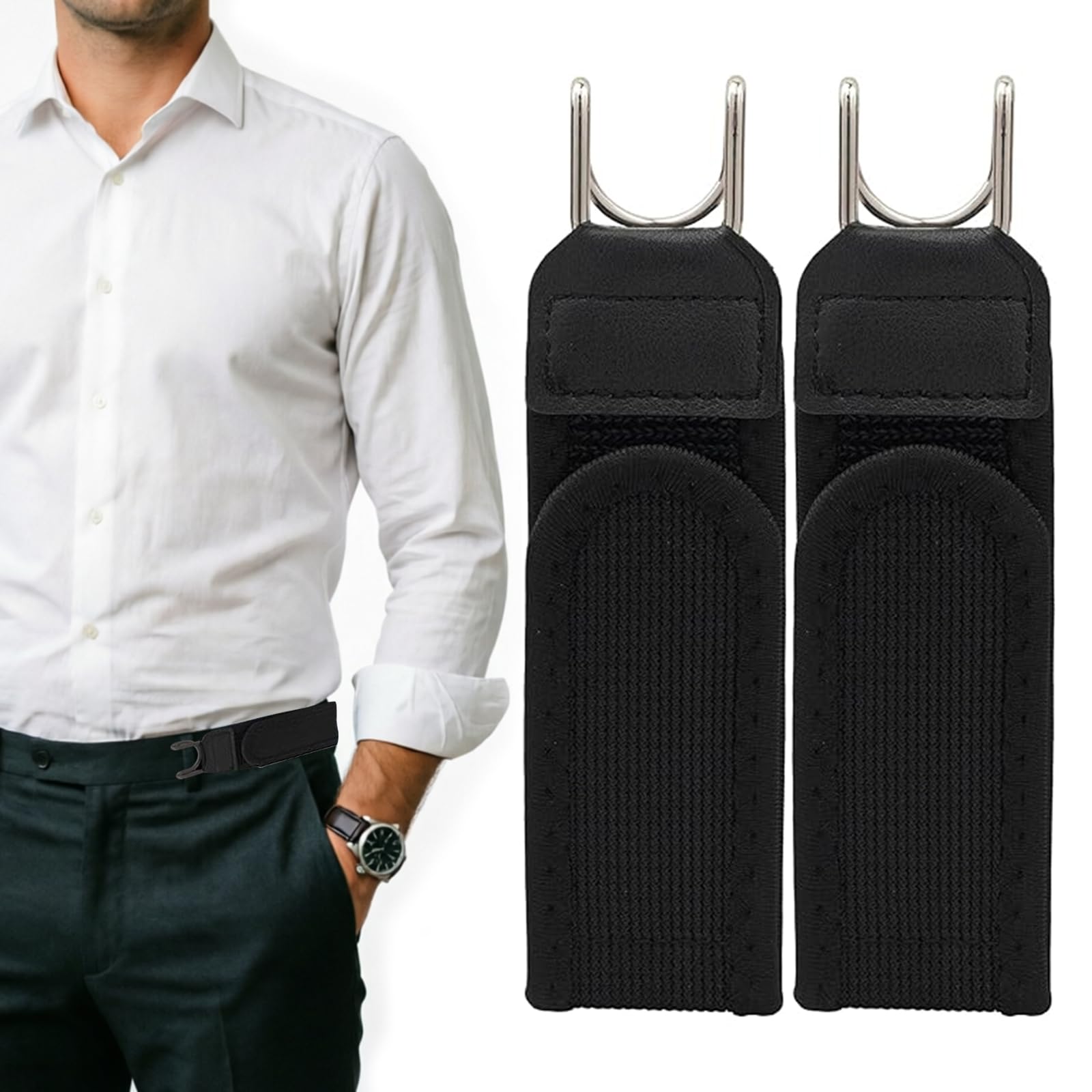 2er Pack gürtel ohne schnalle für Männer und Frauen, taktischer Gürtel mit Metallhaken, elastischer Gürtel ohne Schnalle für Männer, Jeans, Arbeit, Freizeit, Business, Zuhause, Reisen, Pendeln