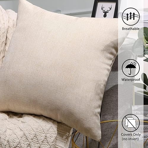 Miniatura 7 de OTOSTAR Juego de 2 fundas de almohada impermeables para exteriores de 18 x 18 pulgadas, fundas de almohada decorativas para patio, jardín, fundas