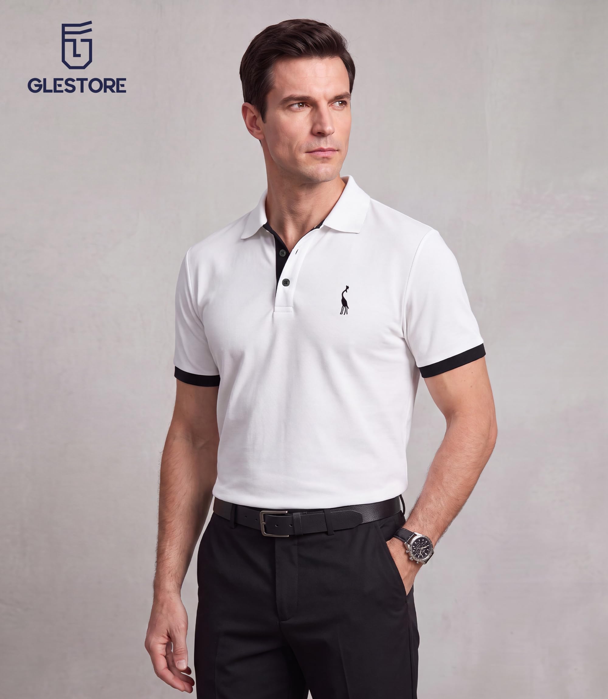GLESTORE Polo Homme T Shirt Manche Courte Golf Tennis Casual Sport T-Shirt Coton Vetement