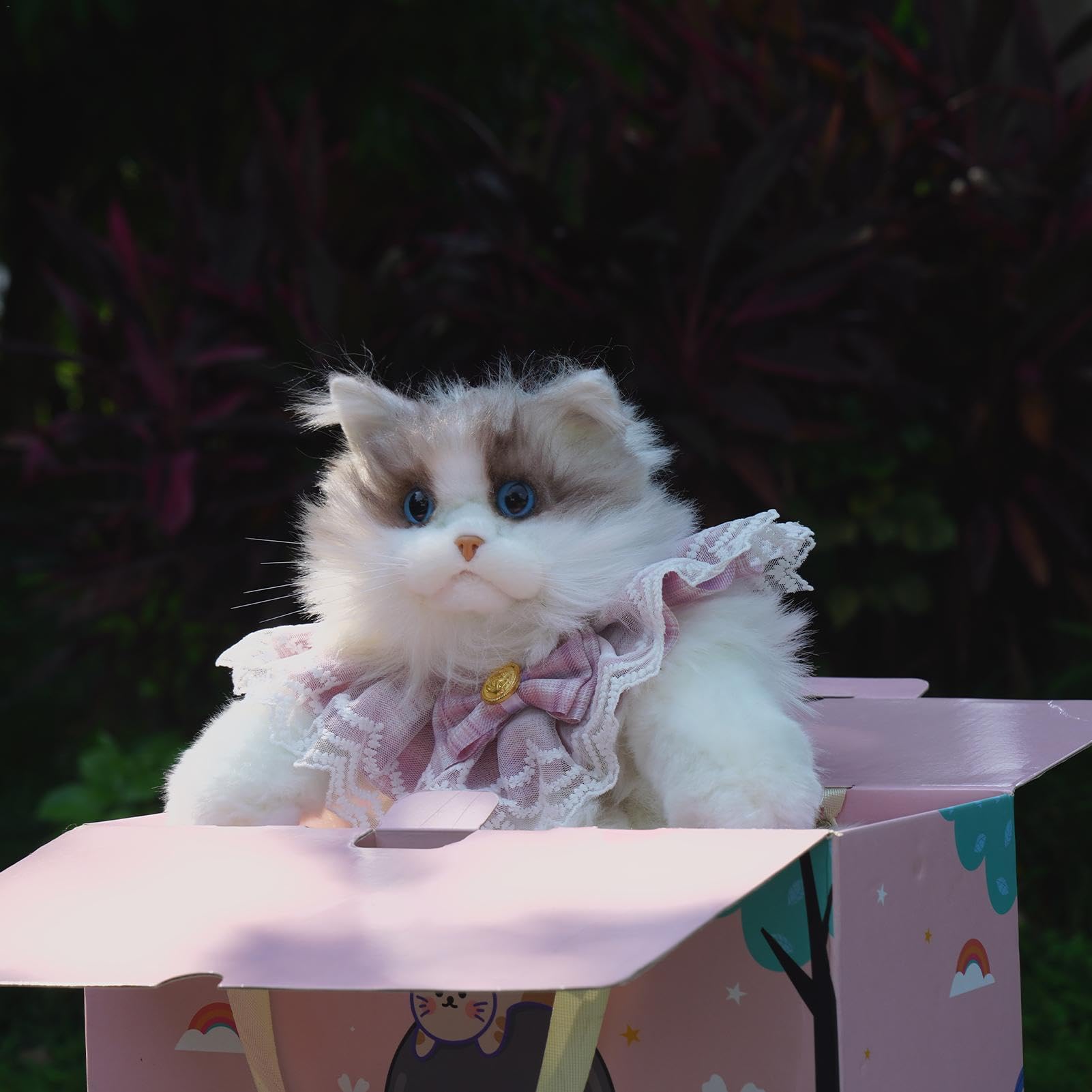 Stofftier-Rucksack, Plüsch-Katzen-Rucksack, Plüsch-Katzentasche, miękkie poduszki na ubrania dla dzieci, buty do rzucania lalek, pluszak-lalki, wygodna torba na kółkach dla dzieci