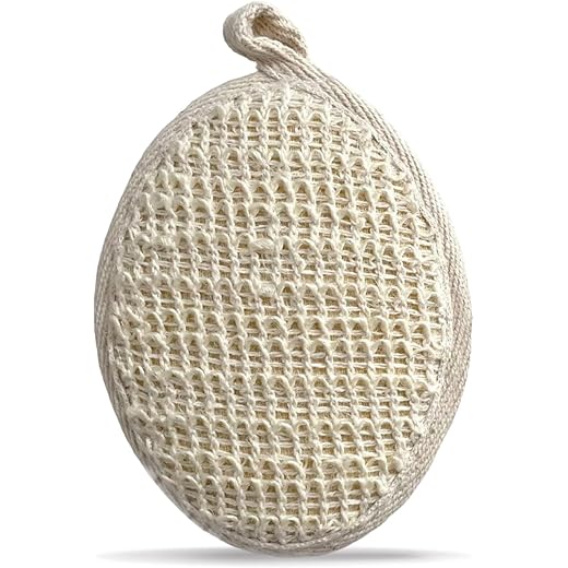Rusabl Ramie Bath Loofah for Body Deep Cleansing and Scrubbing (Pack of 1, Oval) Reusable Exfoliating Scrub Sponge, Made of Natural Fibre, Scrubber for Unisex, Cleanses and Gently Exfoliates Skin