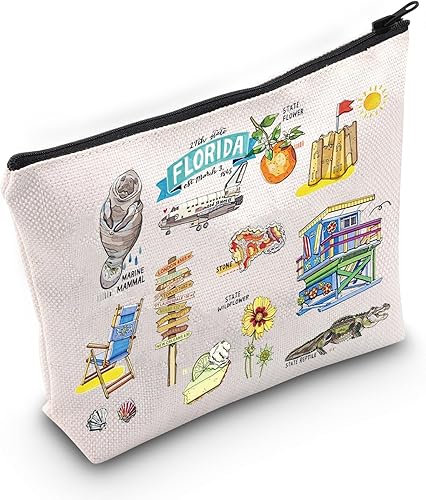 Miniatura 8 de VAMSII Bolsa de mano de Florida para mujer, regalo del estado de Florida, bolsa de compras retro de Florida, recuerdo de vacaciones de Florida,