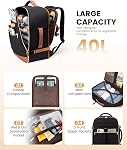 LOVEVOOK Travel Backpack for Women as Personal Item Flight Approved, 40L Luggage 17.3 inch Carry on Backpack Laptop Daypack