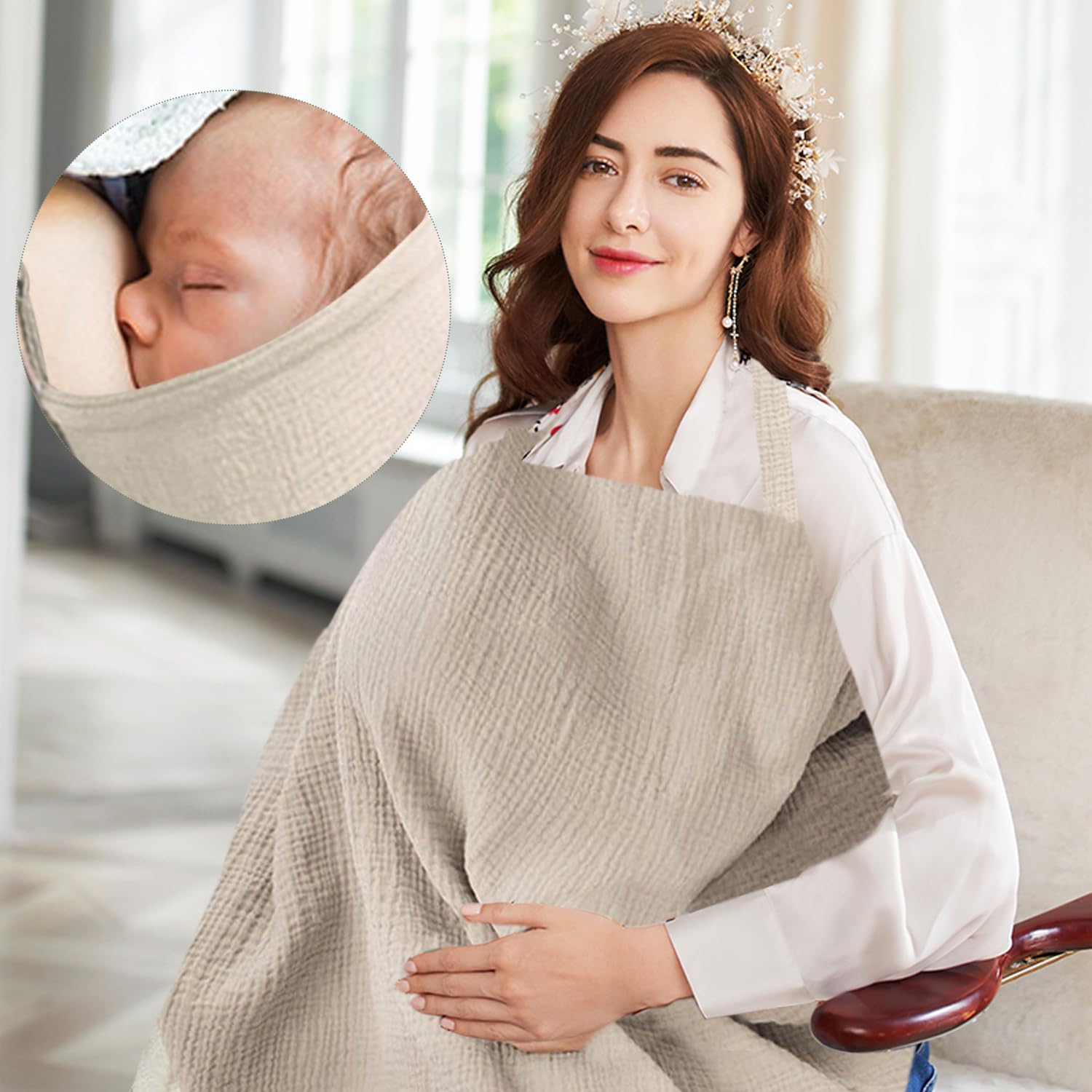 Set Allattamento: 1 Maglietta + 1 Paio Di Coppette Assorbilatte | Multiuso, In Cotone, Per Comfort E Privacy