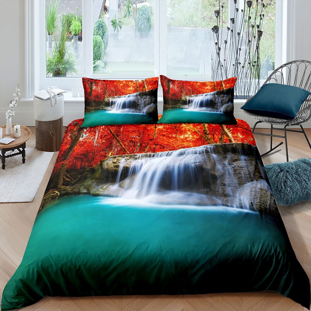 Juego de funda de edredón con estampado de cactus para niños y niñas, juego de ropa de cama bohemia suculenta para bebé niña linda funda de edredón botánico rosa exótica con tema natural y lino tamañ