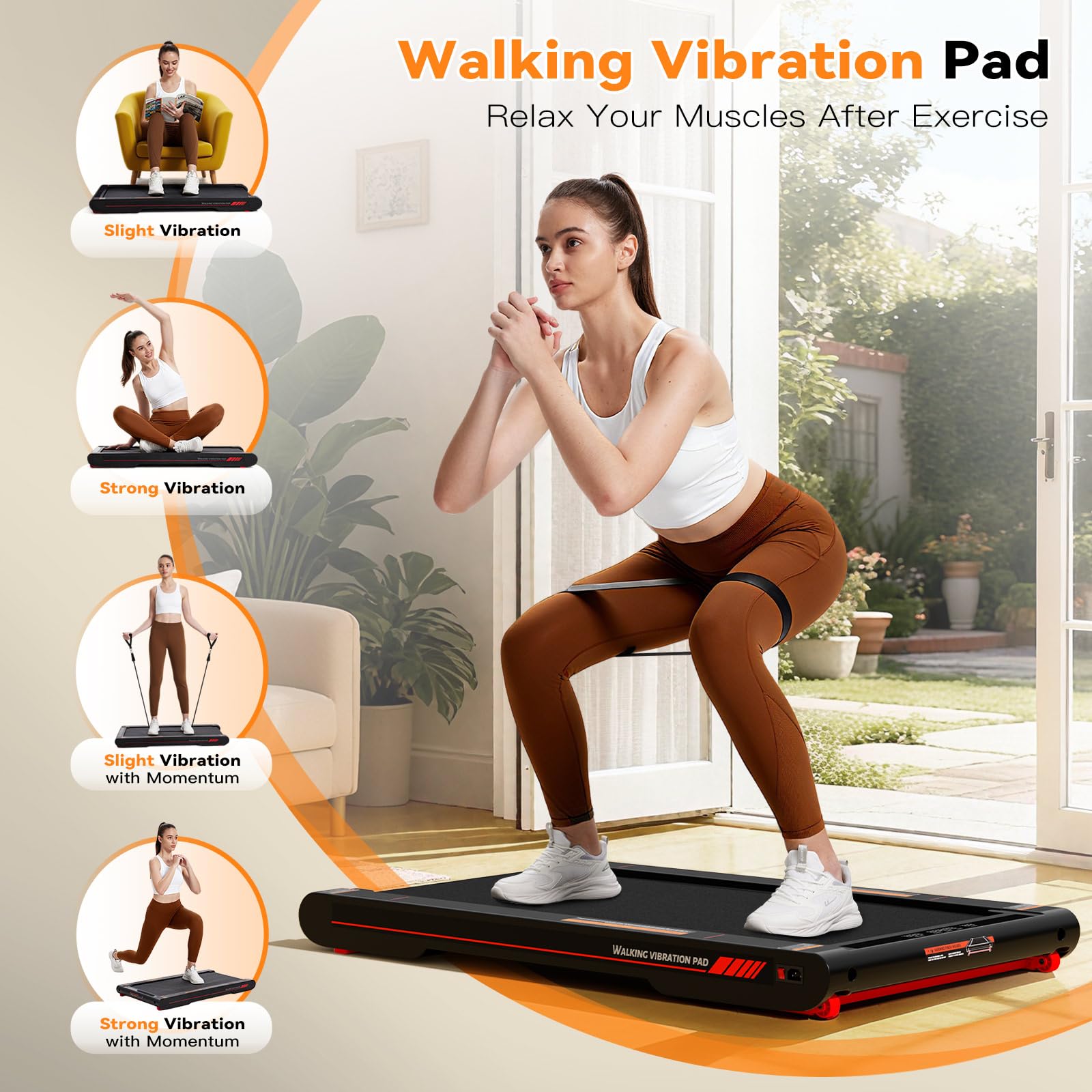 Sperax 4 in 1 Walking Vibration Pad Treadmill, Walking Treadmill Pad for Home with Remote Control and APP — view 4