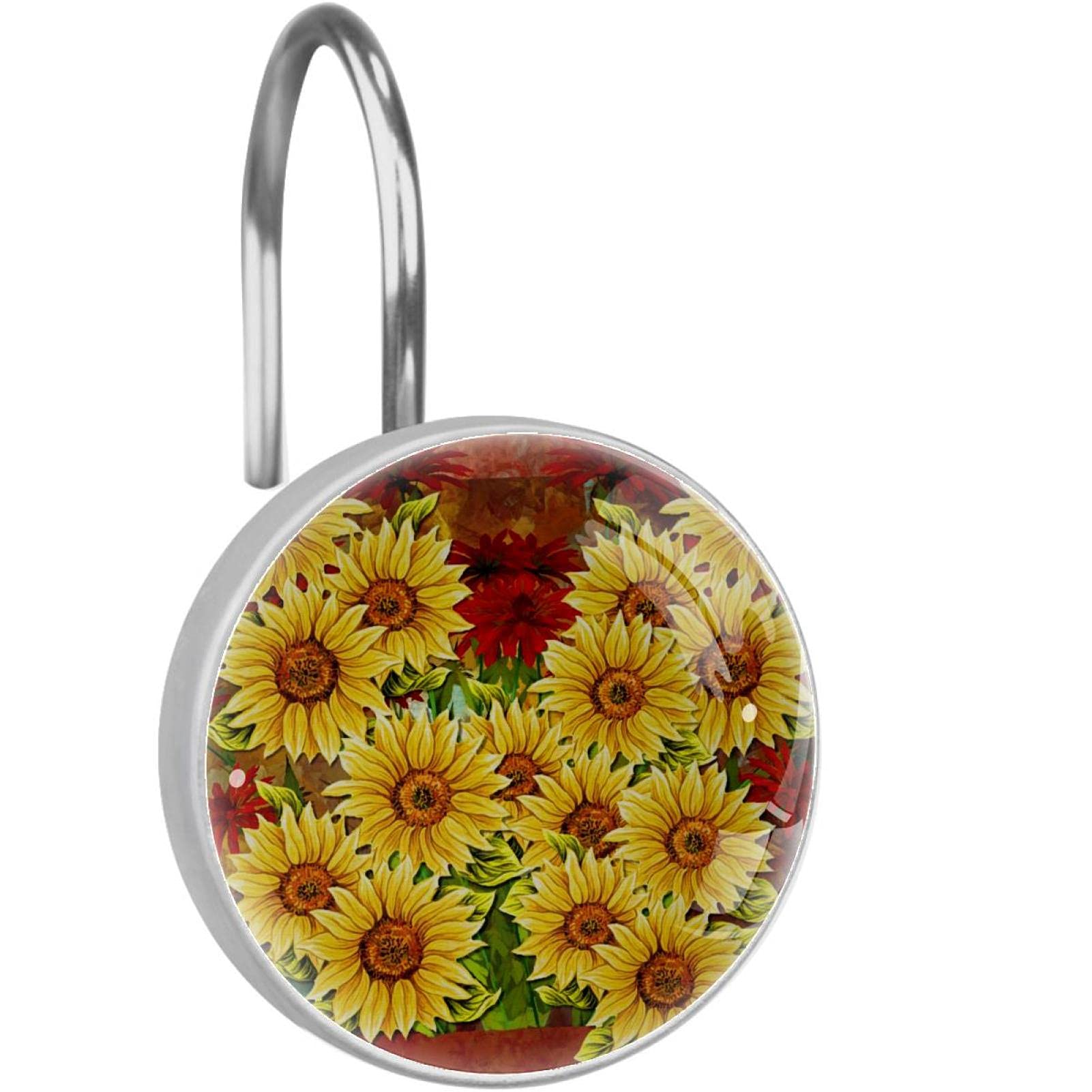 Crochets de douche tournesol decoration salle de bain champetre et lumineuse