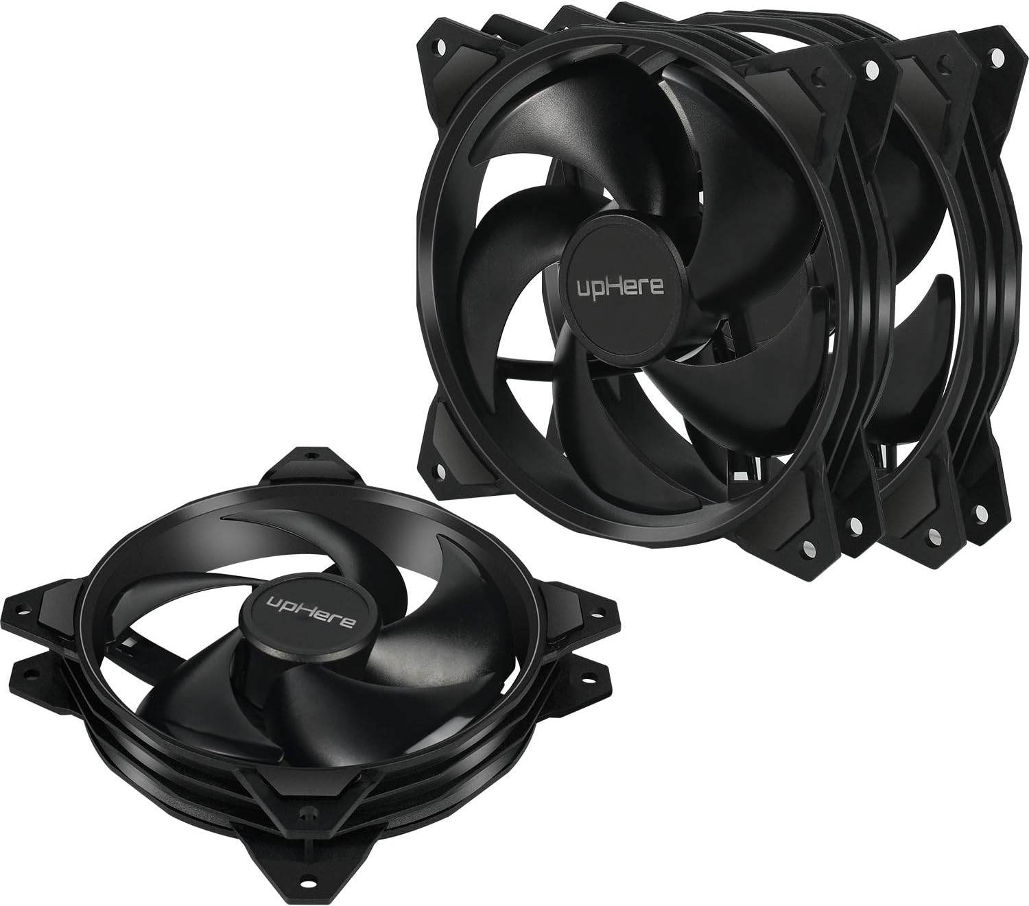 upHereLong Life Computer Case Fan 120mm Cooling Case Fan for Computer Cases Cooling Black 3-Pack,PF120BK3-3