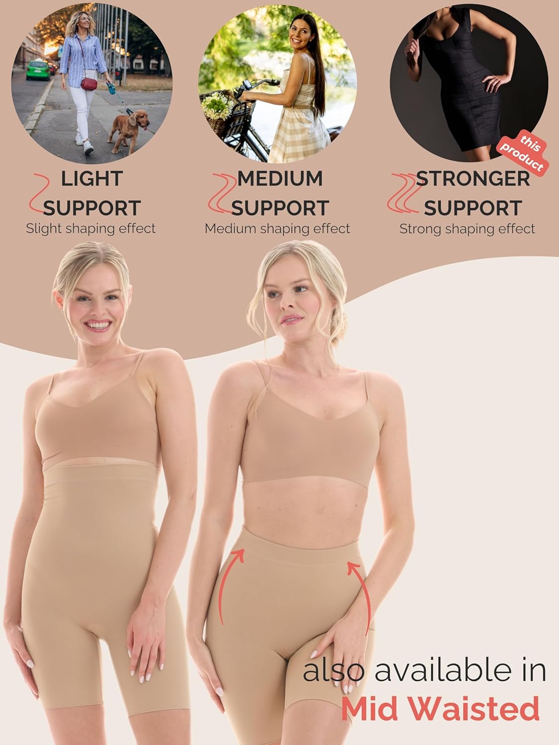 Shaping Shorts Women High Waisted Shapewear Strong Tummy Control Boyshorts - 1300-SS