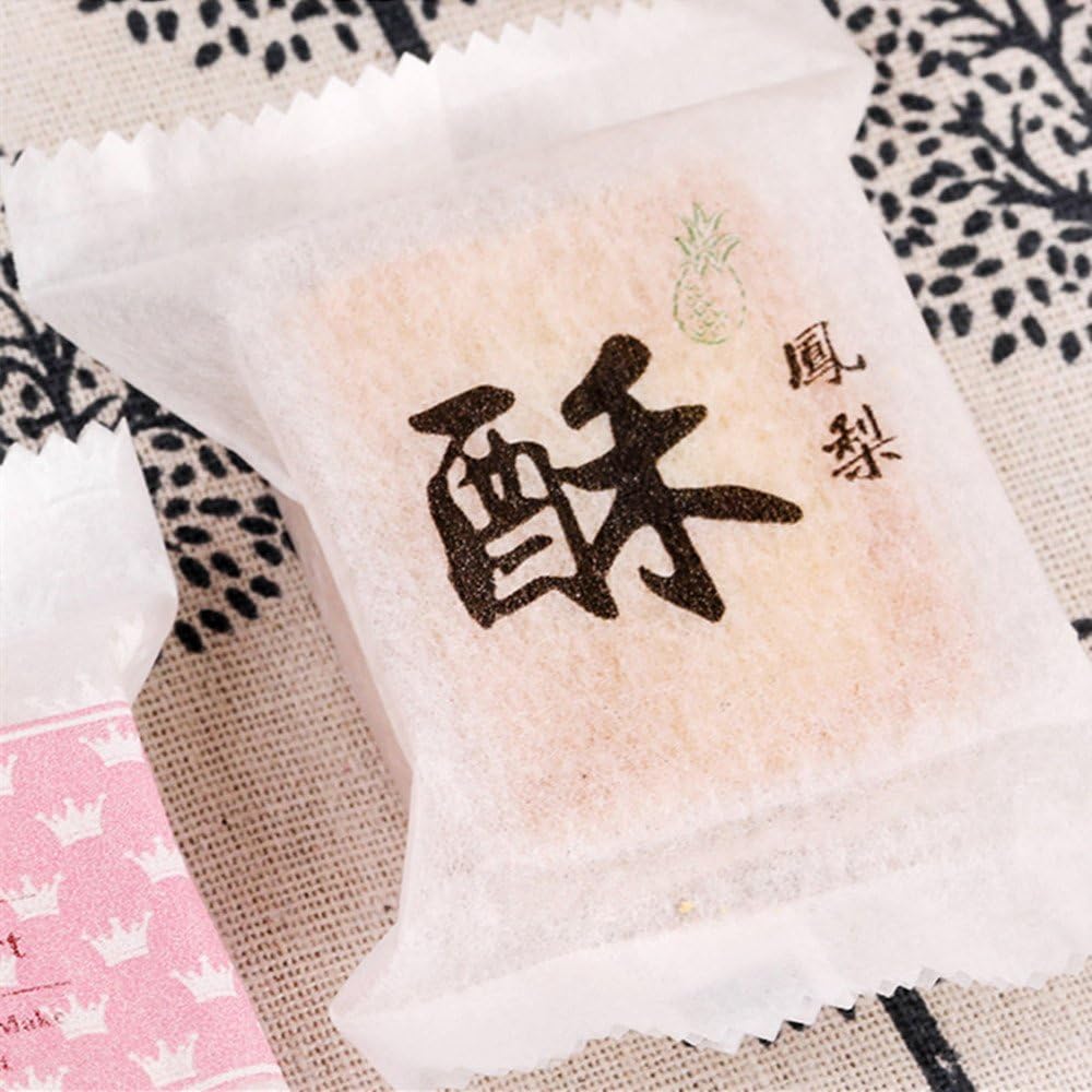 Pineapple Cake Packaging Bag with Trays Machine Sealing Plastic Bag 100 Sets 2.8 * 3.5 Inch (White)