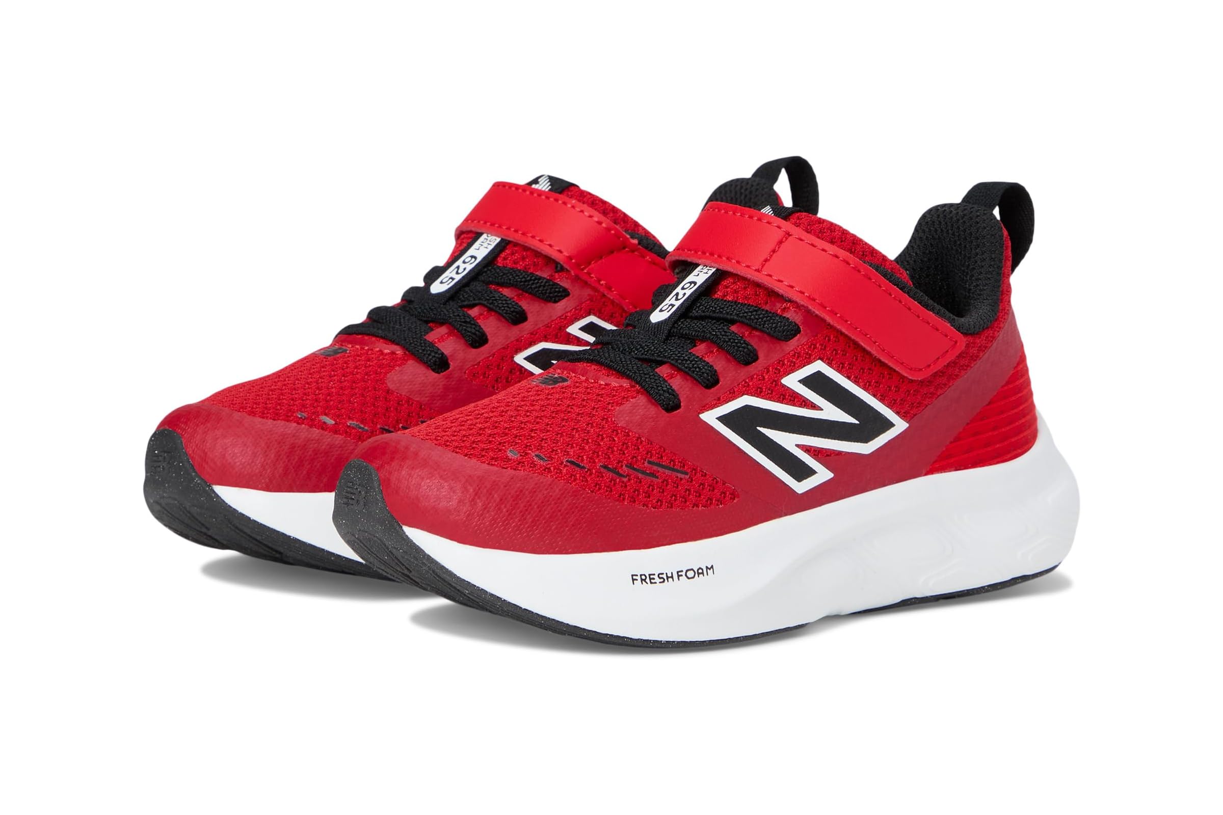 New Balance Kids Fresh Foam 625 Bungee Lace with Top Strap (Little Kid) true red/black/white