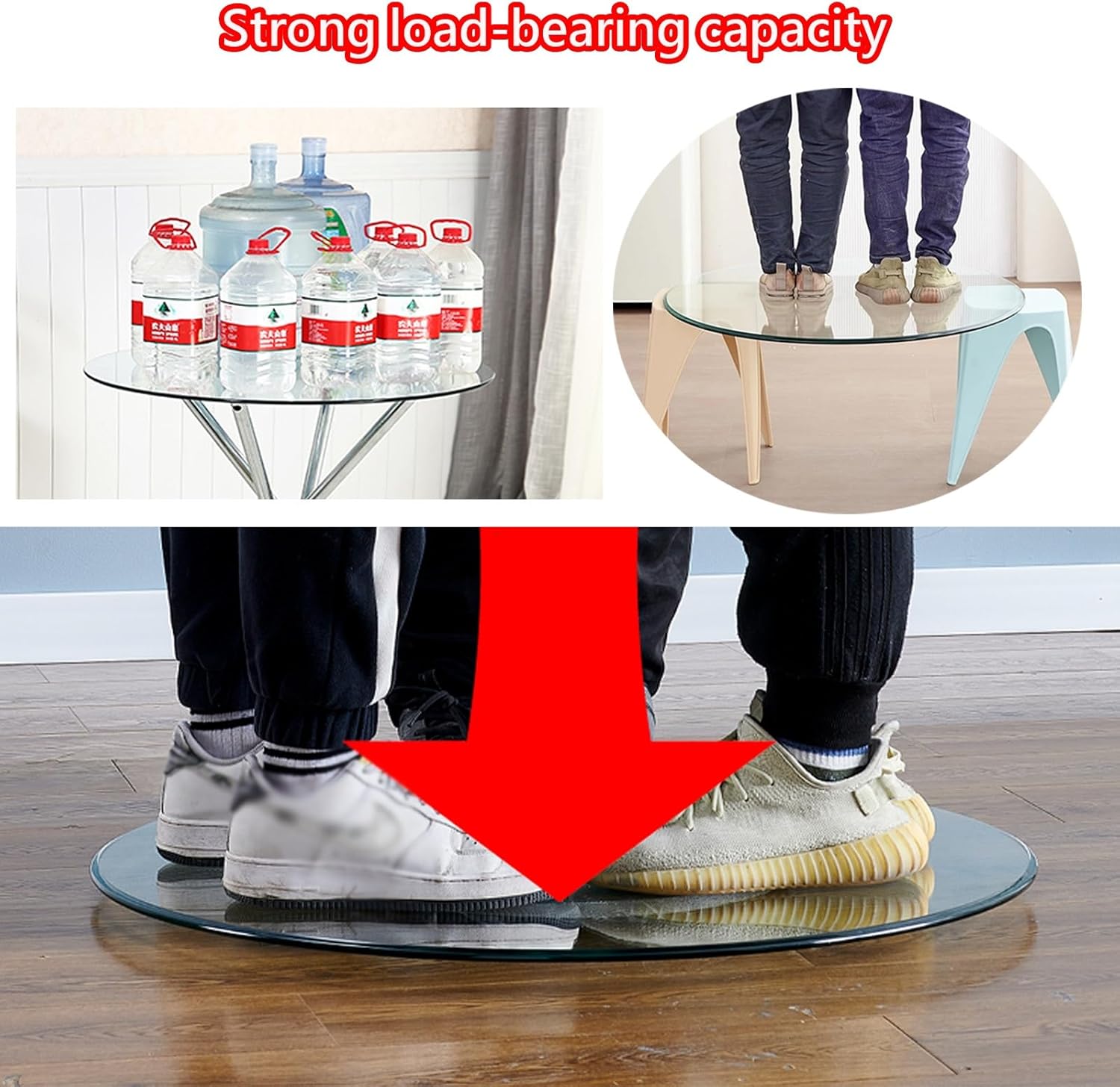 Round Transparent Table Surface, Round Tempered Glass Table Top, with Pencil Polished Edge, for Furniture Protection Patio Dining Coffee End Tables.(44CM(17.3IN))