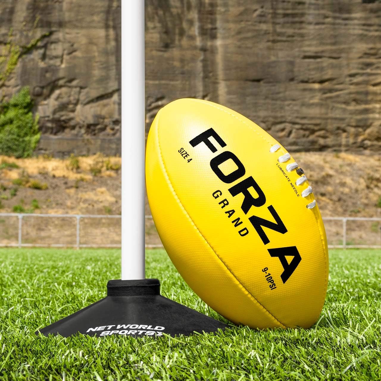FORZA Grand Match AFL Ball | Premium Synthetic Leather Australian Rules Football โ Hand-Stitched & All-Weather Grip โ Available in Sizes 3, 4 & 5