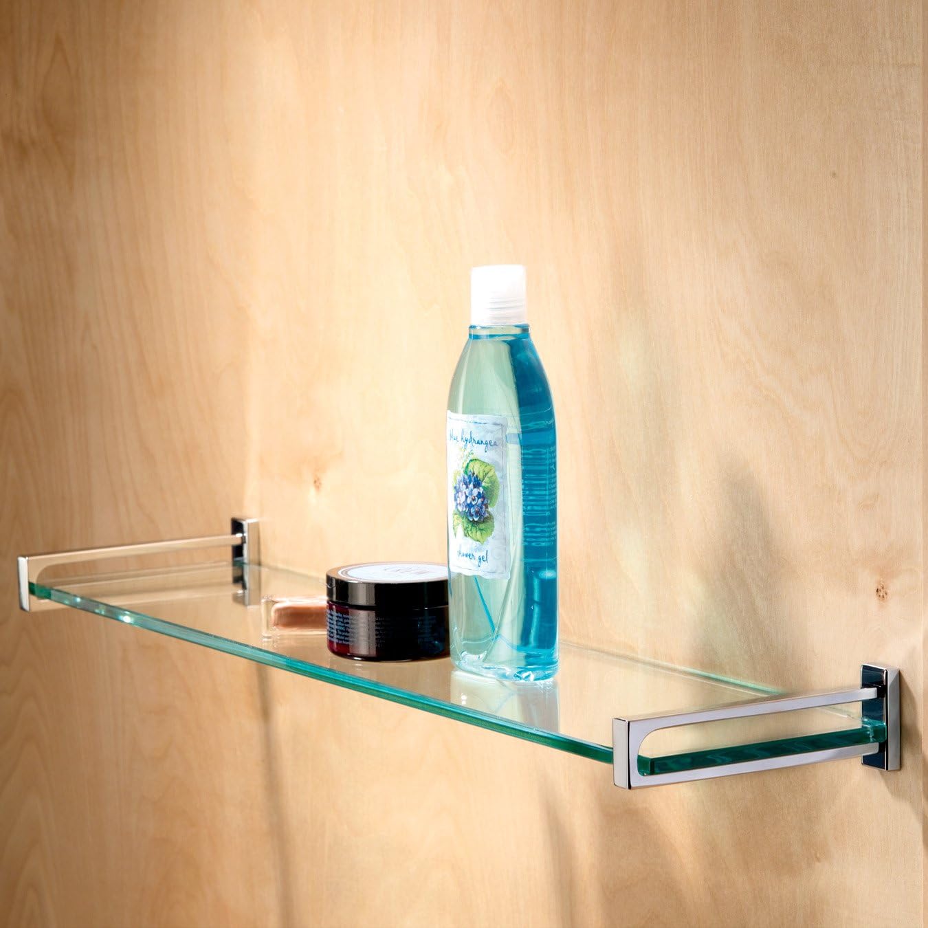 Ginger Frame 3018T-24/SN 24" Glass Display Bathroom Shelf, Satin Nickel