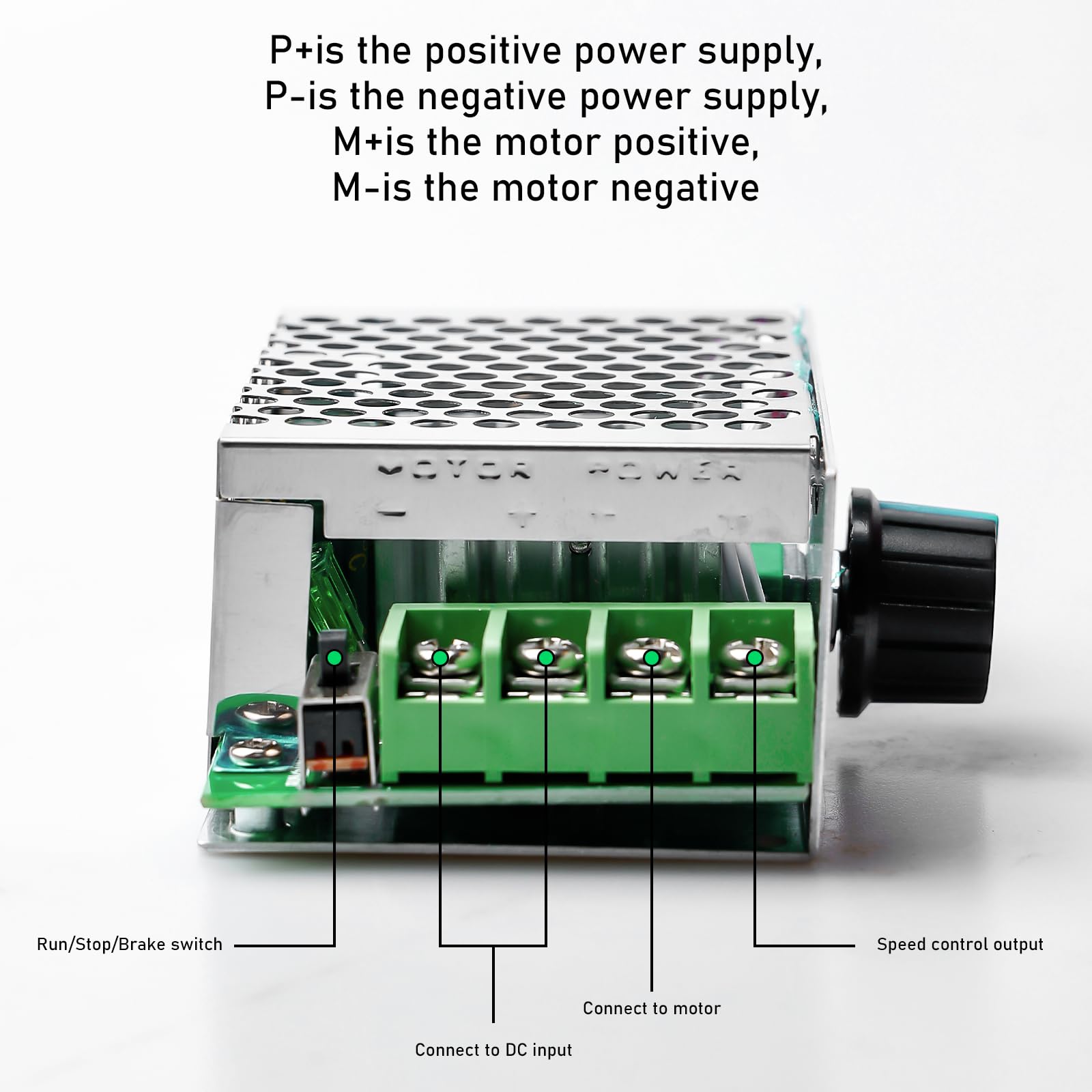 2 regolatori di velocità del motore 12 V: PWM DC 7 – 80 V 30 A, regolatore di velocità del motore, 12 V, 24 V, 48 V, 60 V, 70 V, DC con manopola, regolatore di tensione elettronico del motore