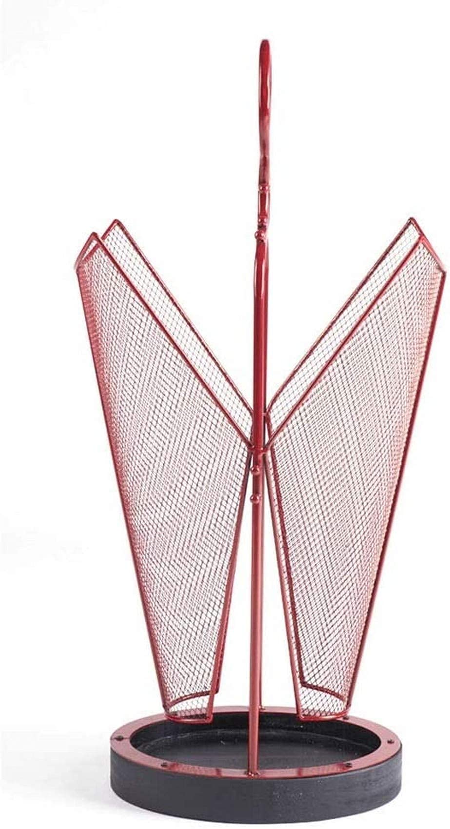 Support parapluie design creux en métal noir pour entrée avec bac d'égouttement 30x25x65cm