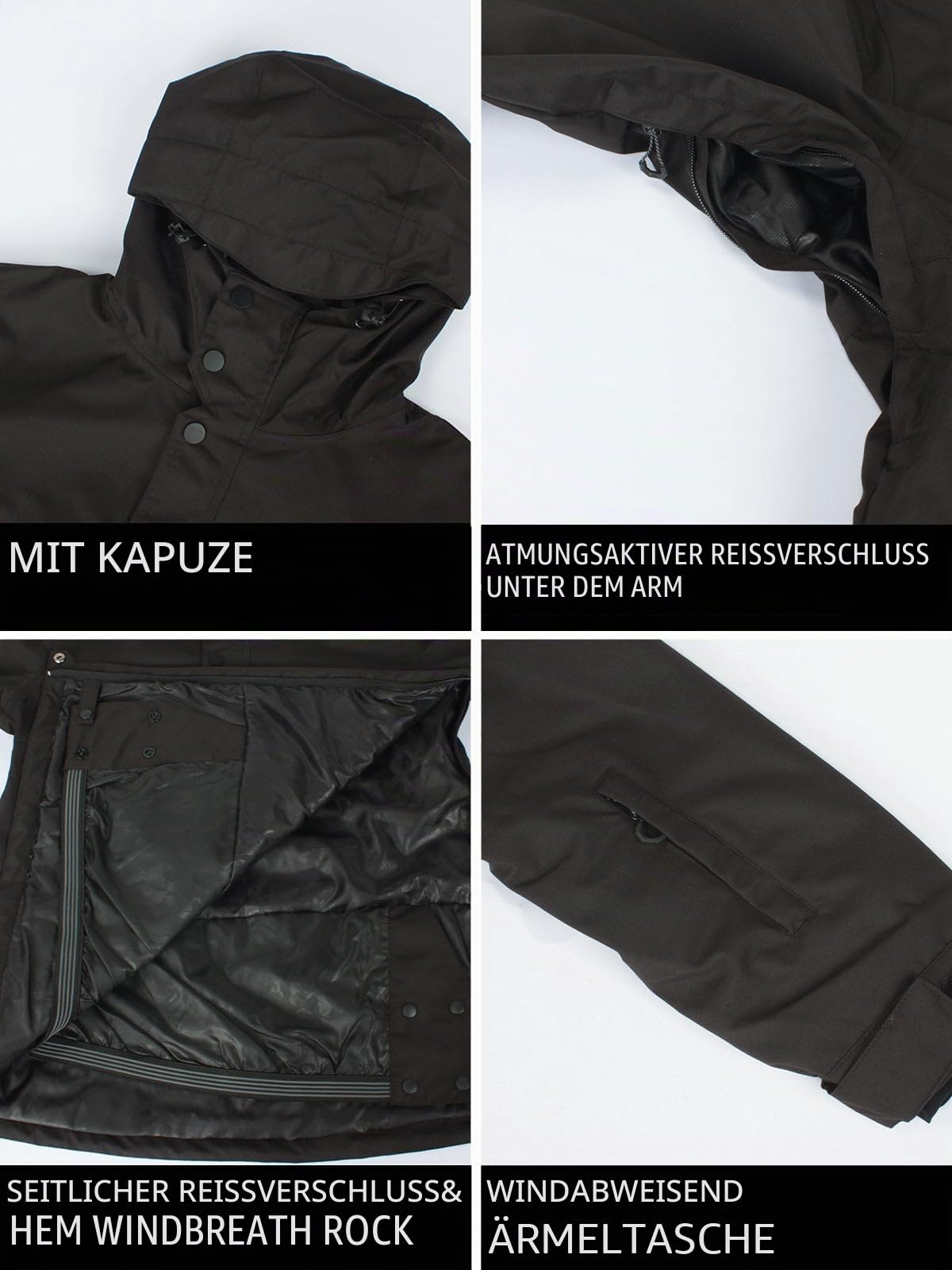 GSOU SNOW Damen Baggy Snowboardjacke, Wasserdichte Atmungsaktive Skijacke