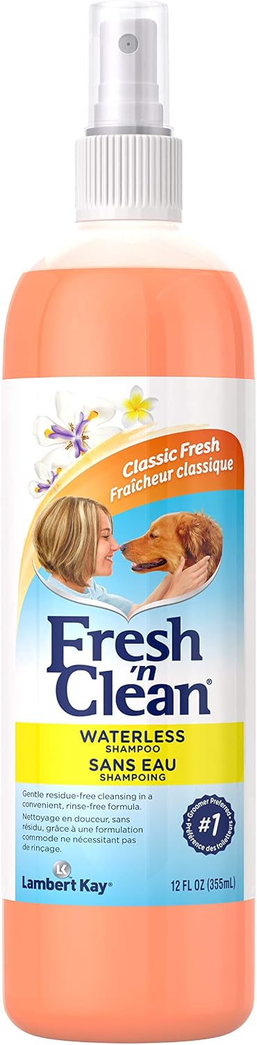 PetAg Fresh 'n Clean Classic Fresh Waterless Shampoo for Dogs - Contains Aloe Vera - Anti-Tangle Formula to Release Mats and Tangles -…