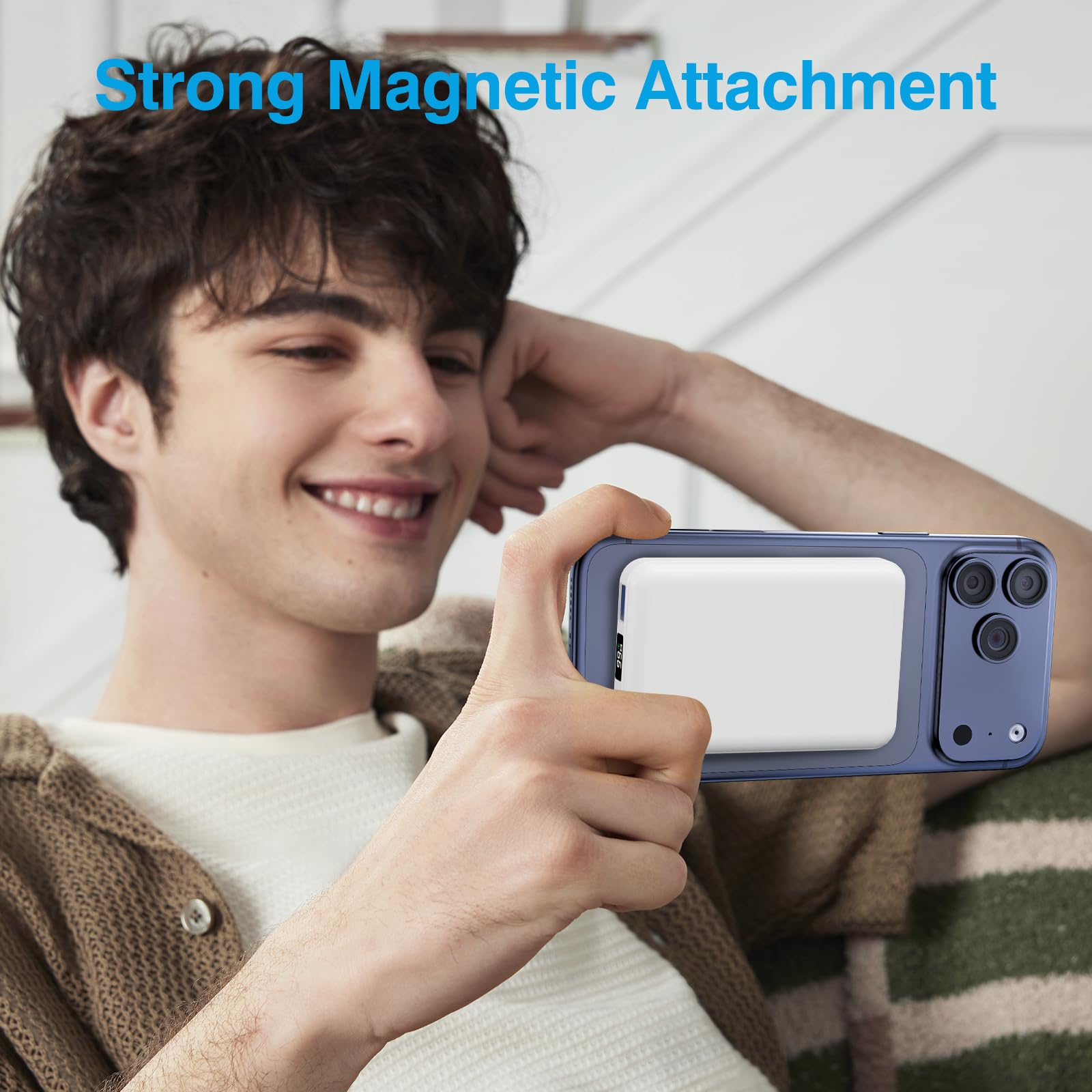 AOGUERBE Power Bank 10000mAh, Caricabatterie Portatile, Wireless Magnetico PowerBank PD 22.5 W Ricarica Rapida con Display LED USB-C Batteria Esterna per iPhone17/16/15/14/13/12/Pro/Mini/Pro Max