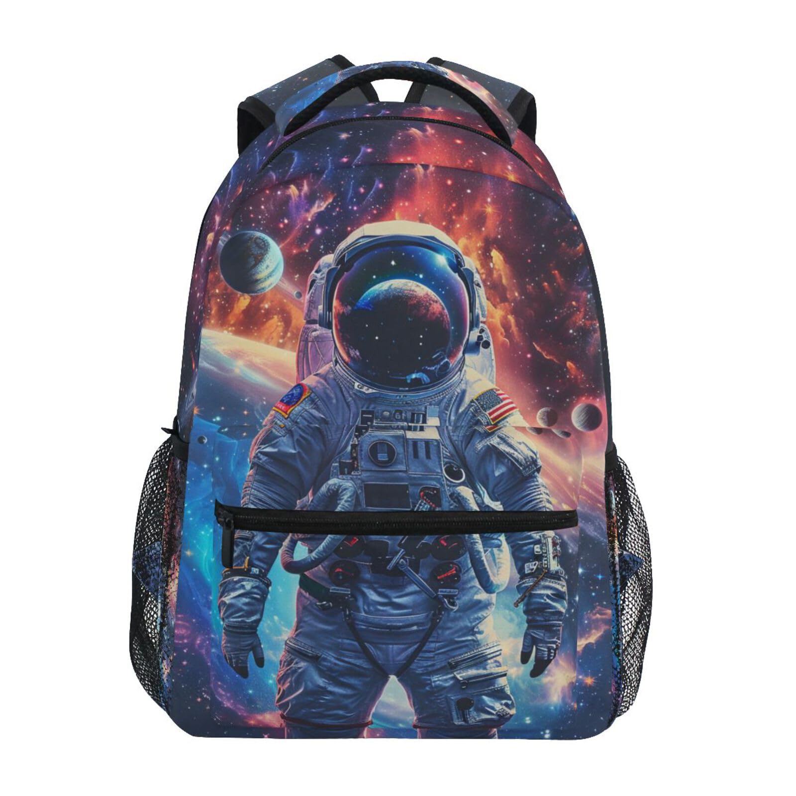 ZOEO Astronaut Planets Galaxy Space Backpacks 3rd 4th 5th Grade School Bookbags Travel Laptop Daypack Bag Purse for Boys Girls Teens