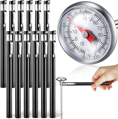 Miniatura 10 de Xuhal 6 termómetros de cocina de acero inoxidable con vástago largo de 5 pulgadas de largo, esfera de 1 pulgada, termómetro de alimentos para horno,