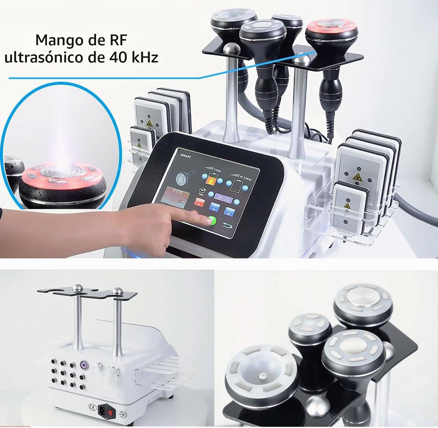 Dispositivo radiofrecuencia 40 K máquina cavitación 6 en 1 Lipo láser para reafirmar la piel masajeador profesional de radiofrecuencia para cara cuerpo belleza