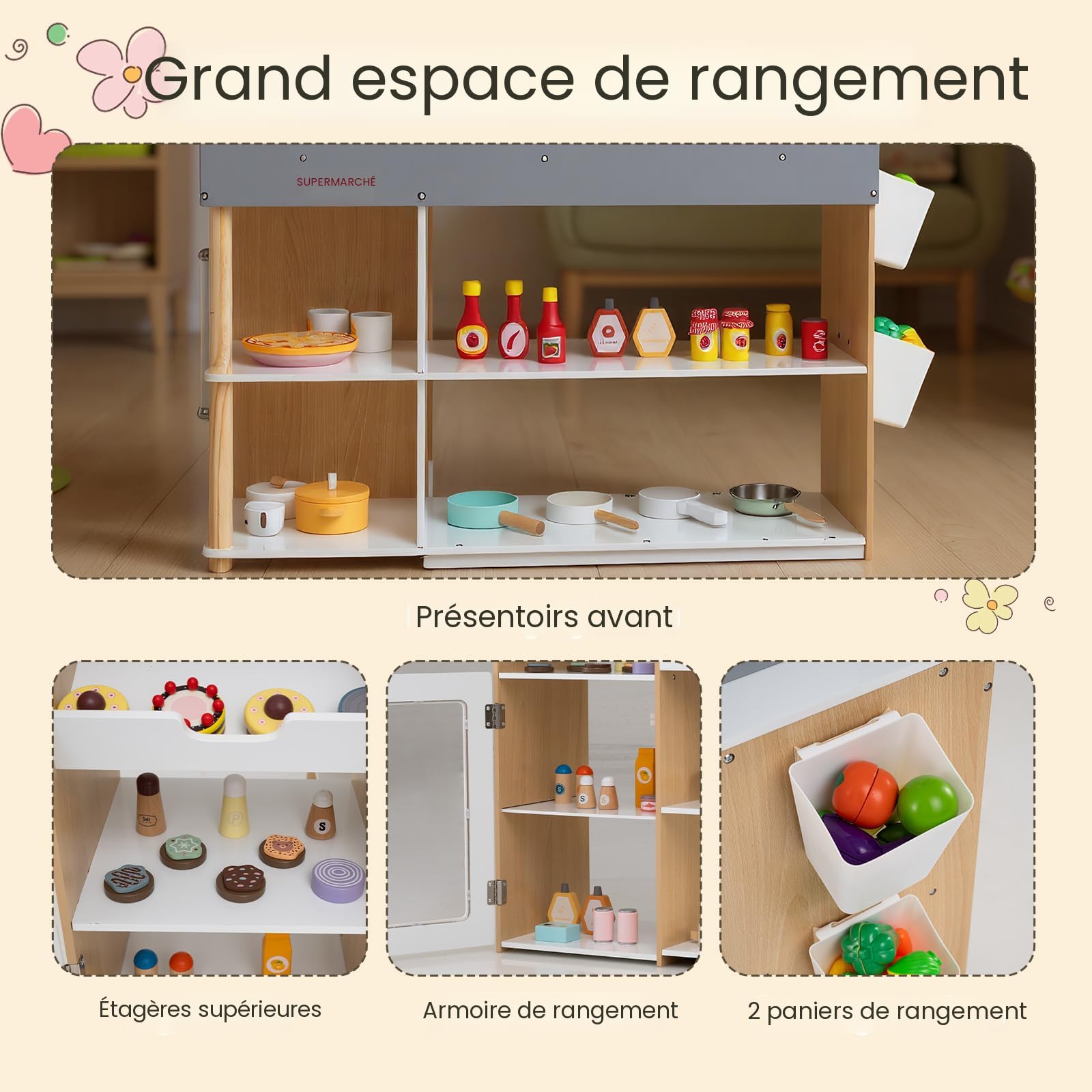 1 Set Jouet Jeu de Rôle Caisse Enregistreuse Supermarché pour les