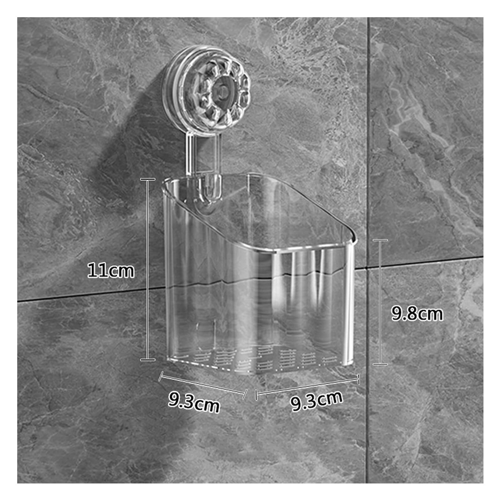 Boîte De Rangement à Ventouse Pour Salle De Bain/ Cuisine - Transparente, étanche PET, Sans Perçage - 8