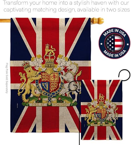 Miniatura 4 de Escudo de armas Reino Unido Bandera de jardín dulce vida simpatía recuerdo conmemorativo duelo amor apoyo emoción Postive House Banner pequeño patio