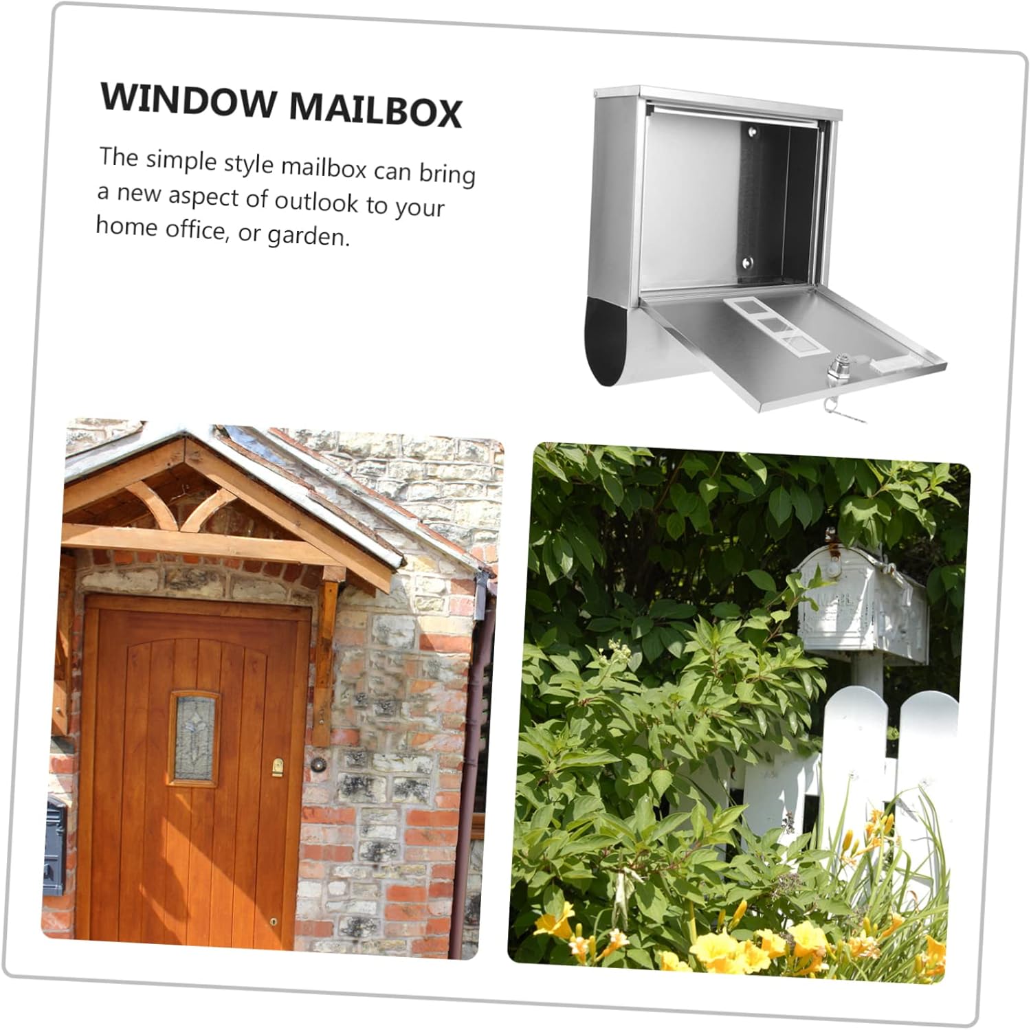 Modern Mailbox Wall Mount Letter Box Capacity Envelope Box for Outdoor Use