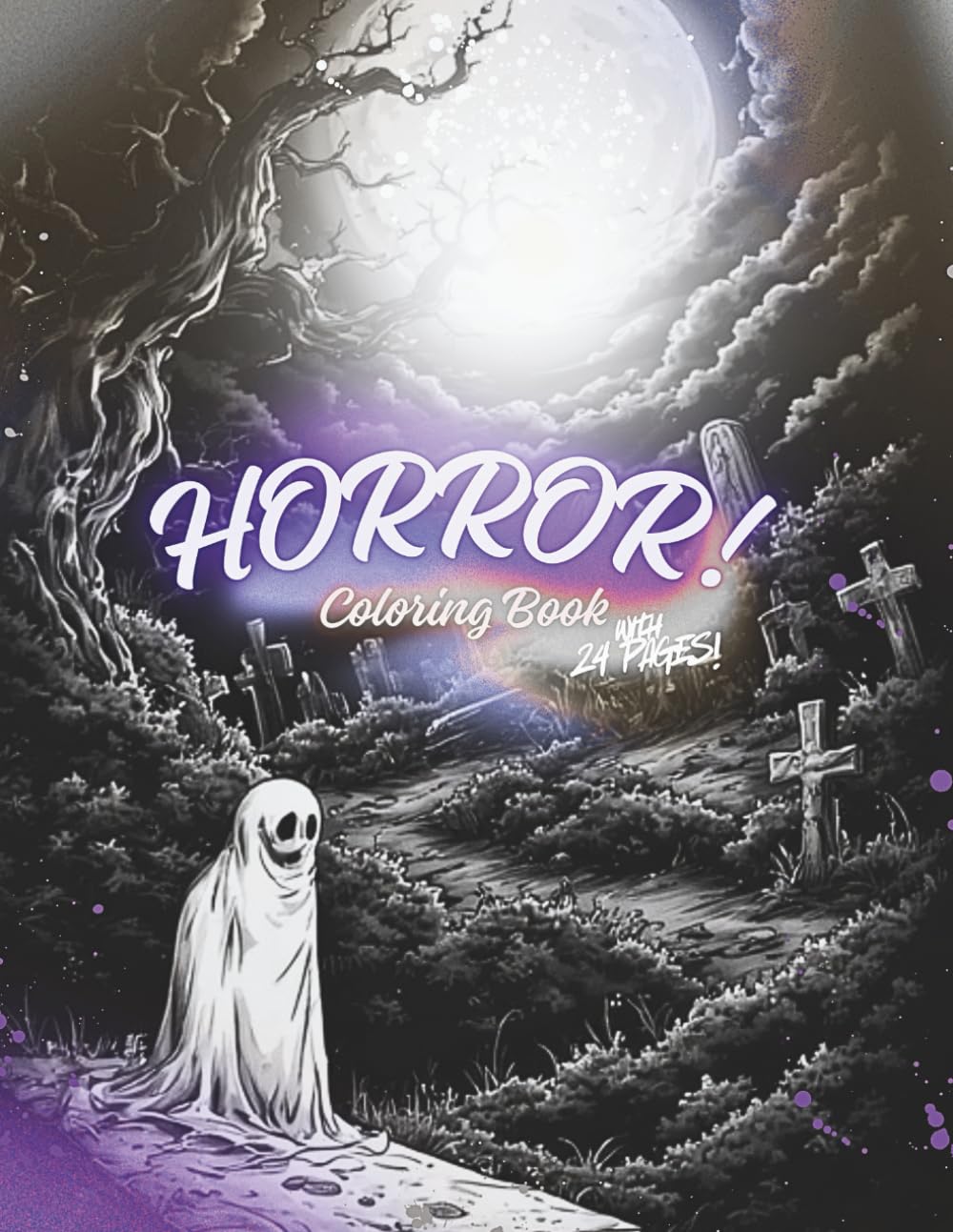 Horror! Scary and creepy setting coloring book with 24 pages