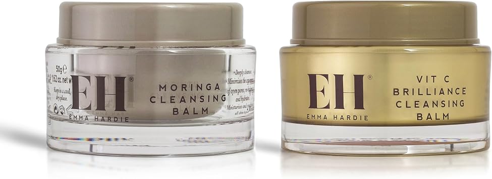 Emma Hardie Iconic Duo (2 x 50g) - Day and Night Cleansing balms, Vitamin C & Moringa facial cleansers, Brightening, Purifying & Hydrating Double Cleanse Ritual for Radiant, Healthy-Looking Skin
