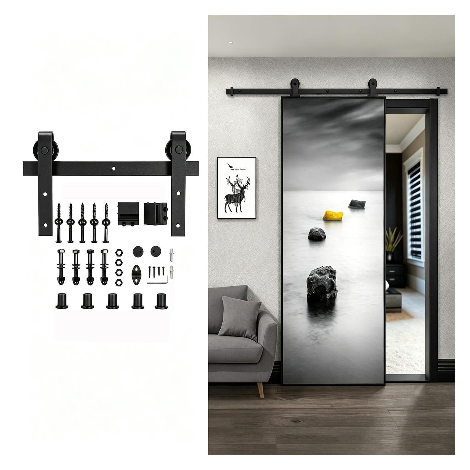 System prowadnic do stalowych drzwi typu „barn door”