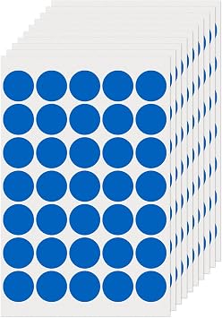 Blue Round Stickers 1 Inch Removable Vinyl Dot Labels 350 PCS