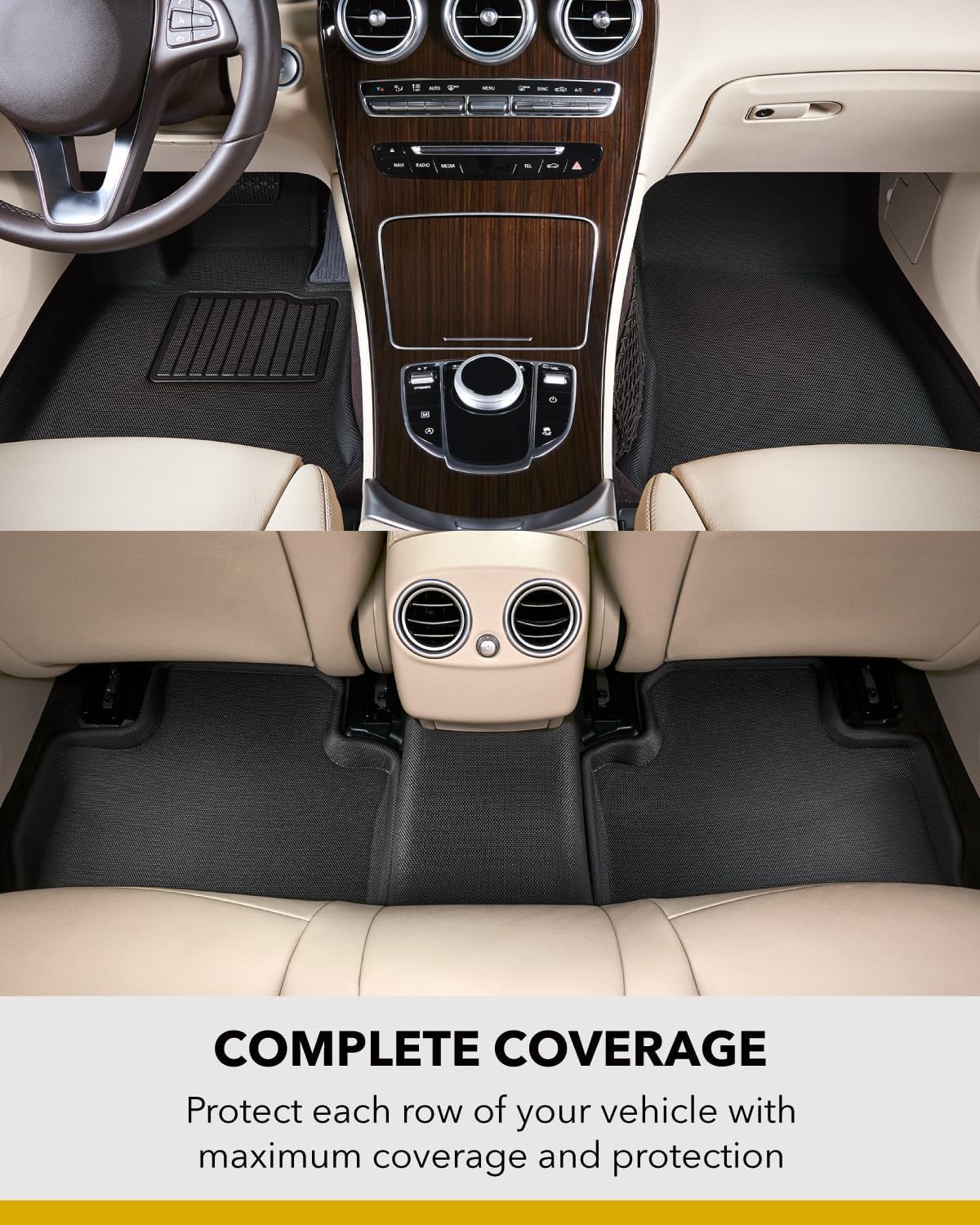 3D MAXpider Custom Fit Kagu Floor Mat Black Compatible with Tesla Model Y Juniper 2026 - Full Set — view 3