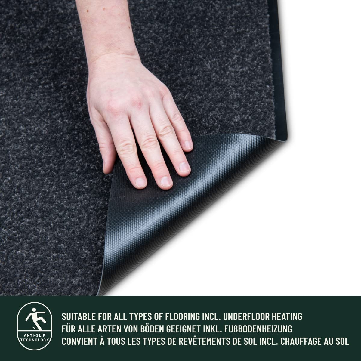 Studio M - Paillasson pour entrée Interieur 50x80 cm - Absorbant - Antidérapant - Lavable - Anti Poussiere - pour Tous Sols - sous Porte - Résistant aux UV - Gris