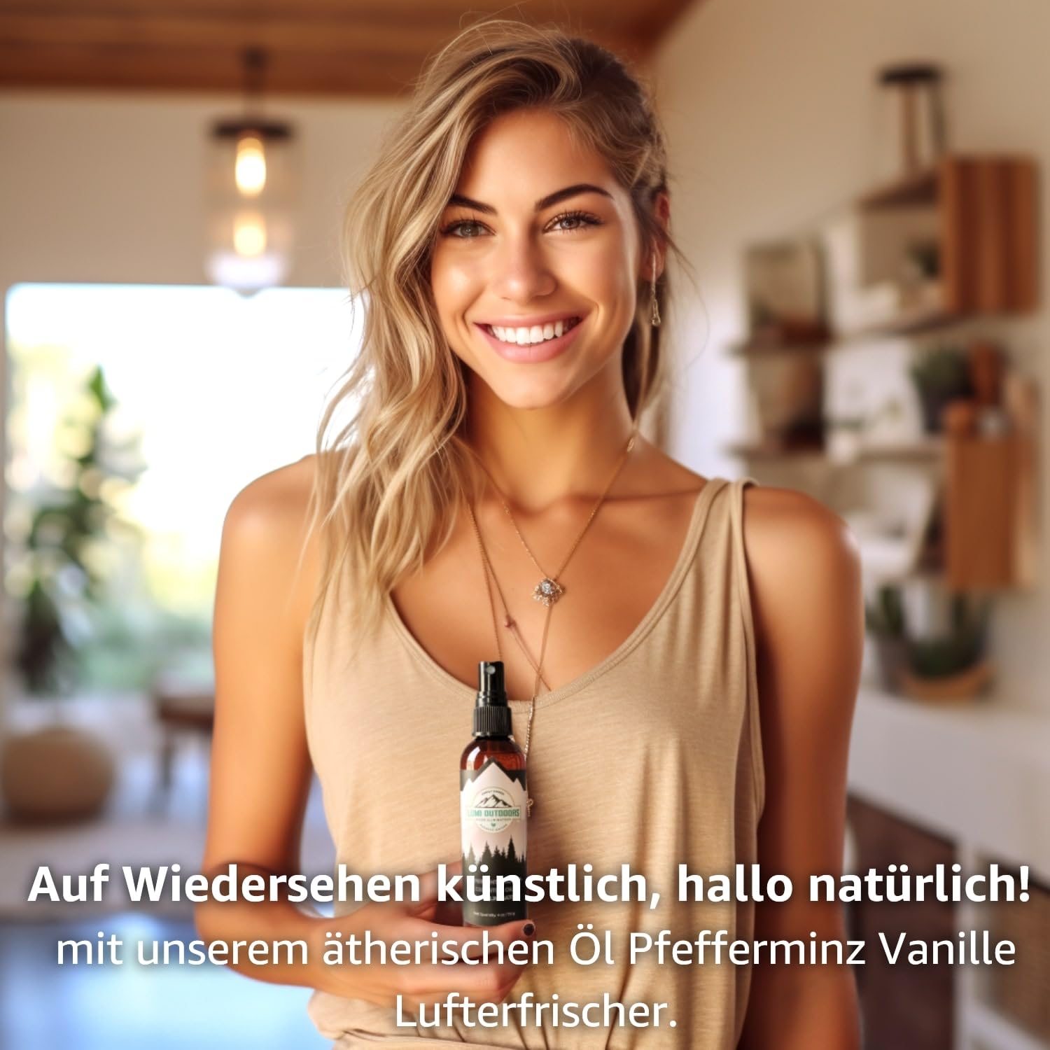 Lumi Outdoors Natürliches Raumerfrischungsspray - 4er Pack - Raumerfrischungssprays: Pfefferminz Vanille, Lavendel Vanille, Zitrone Vanille, Orange Nelke